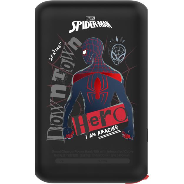 Belkin BoostCharge Power Bank with Integrated Cable [10K] (Spider-Man)
