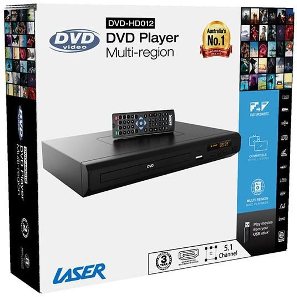 Laser Multi Region DVD Player with HDMI & USB