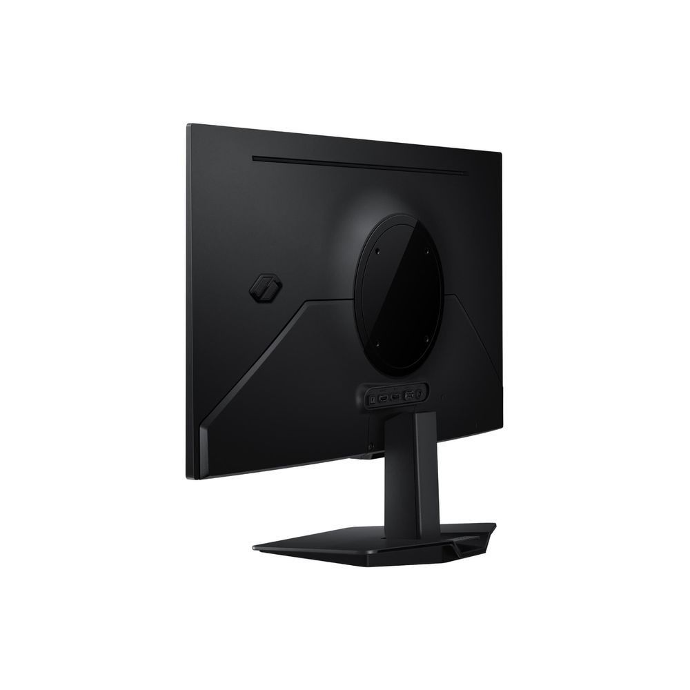 Samsung Odyssey G5 OLED gaming monitor rear view with stand arm and VESA area