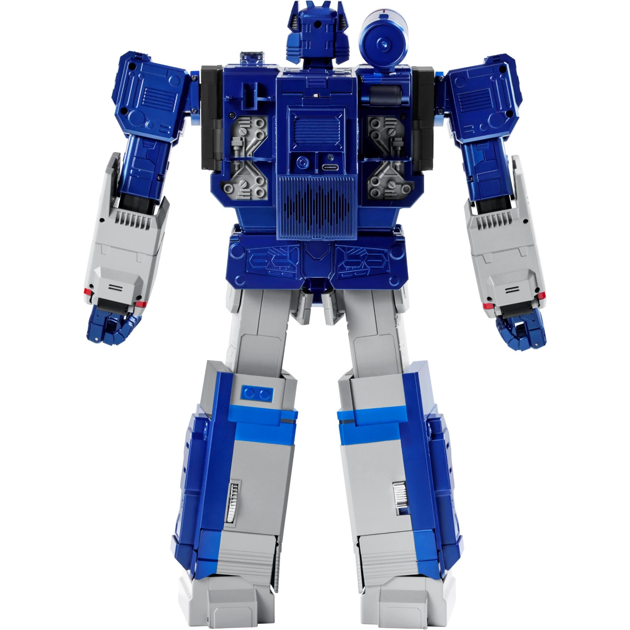 Robosen Transformers Soundwave robot Bluetooth speaker, front view with speaker grille details