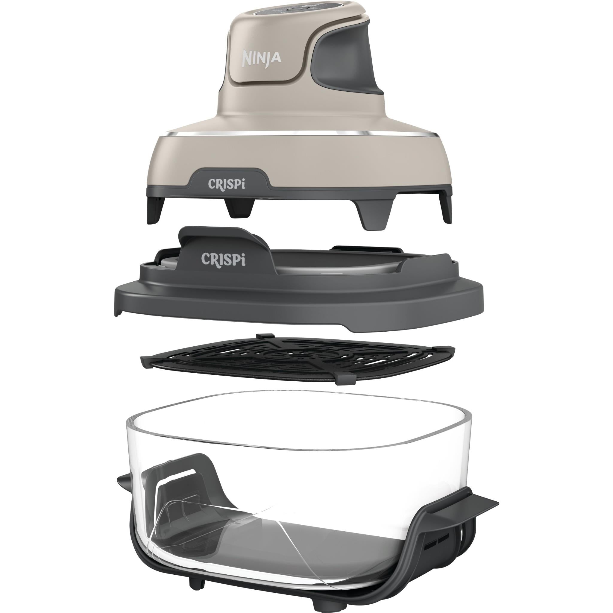 Ninja Crispi 4-in-1 portable glass air fryer in Stone, image 2 - Air Fryers at Tech Supply Shed NZ