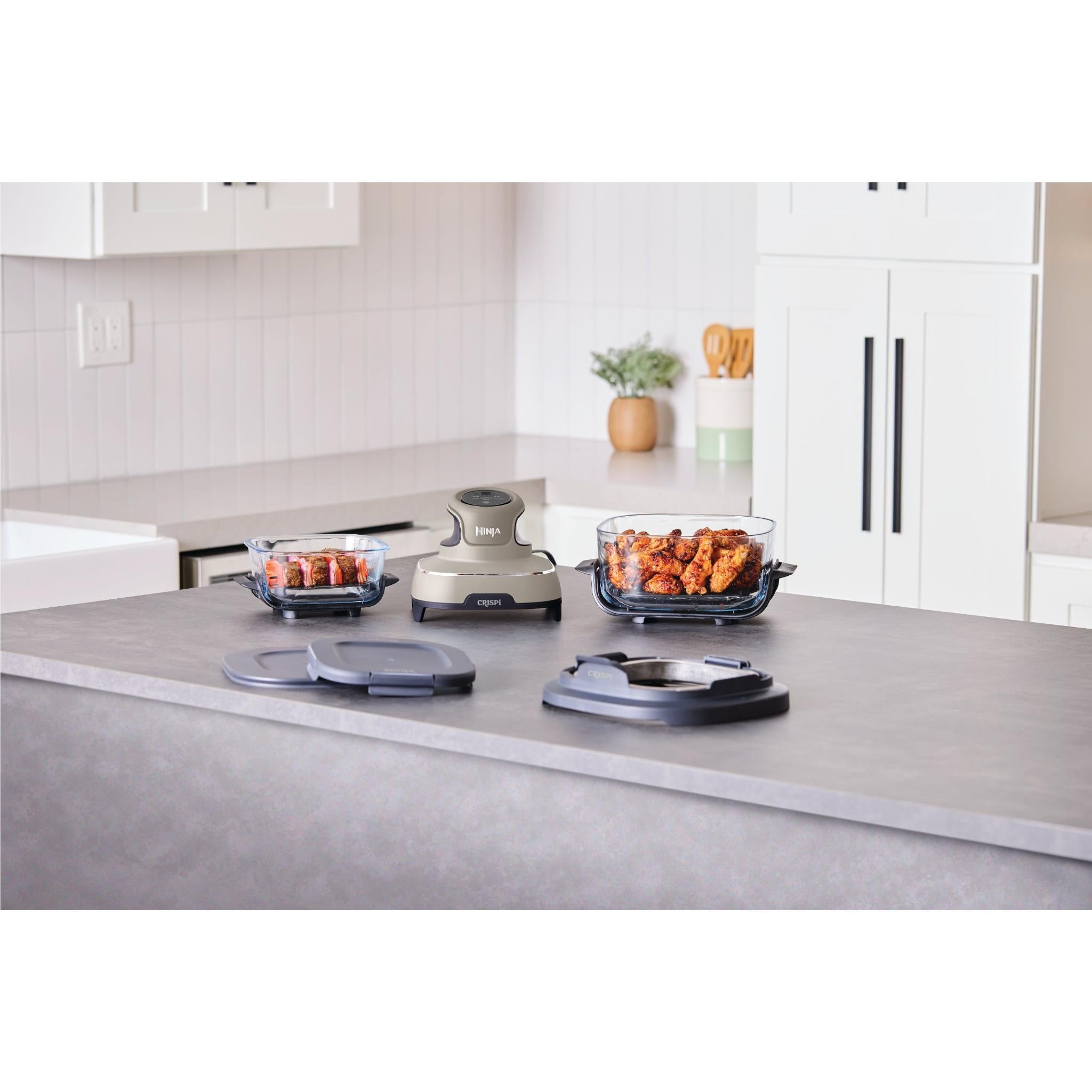 Ninja Crispi 4-in-1 portable glass air fryer in Stone, image 9 - Air Fryers at Tech Supply Shed NZ