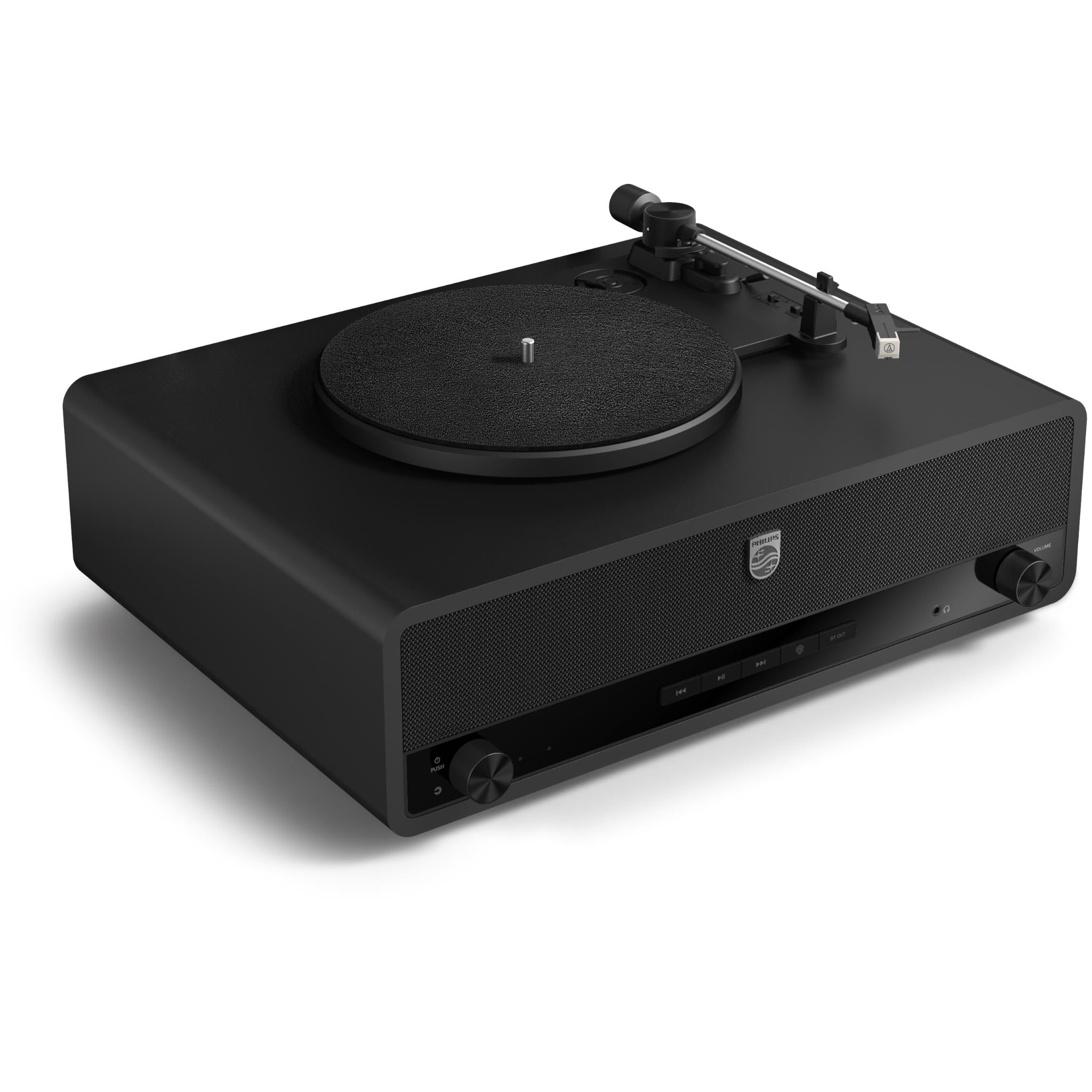 Philips The Stevie black retro Bluetooth turntable with built-in speakers, image 5 - Turntables at Tech Supply Shed NZ