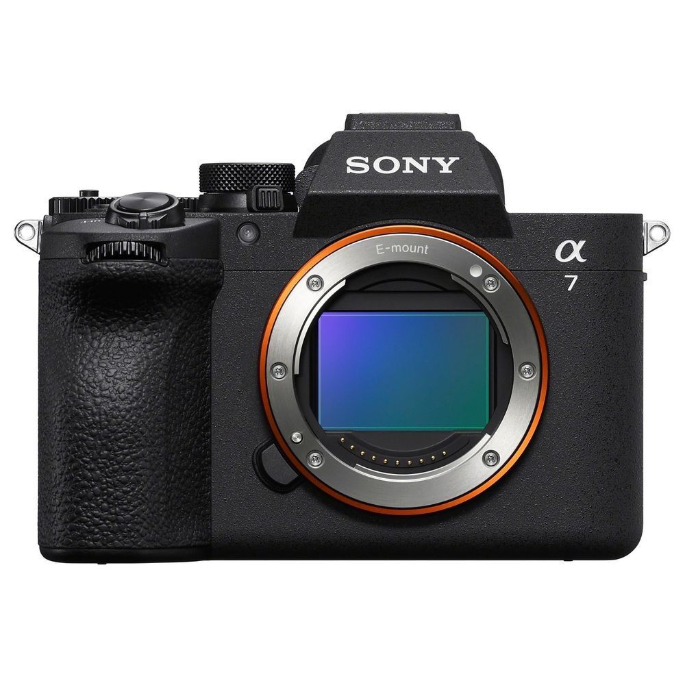 Black Sony mirrorless camera body with E-mount opening and LCD screen window