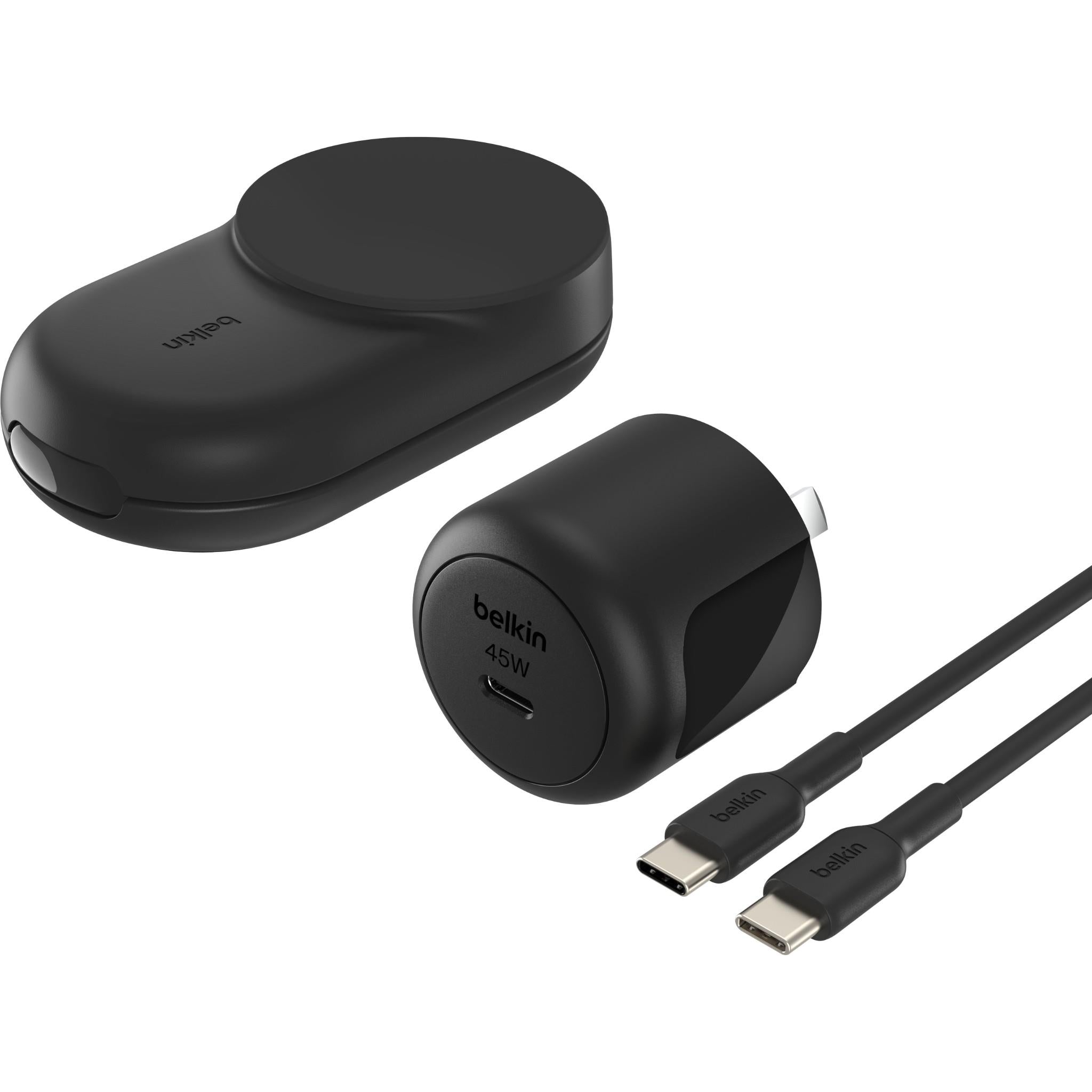 Belkin UltraCharge 3-in-1 Foldable Qi2 25W Magnetic Charger (Black)