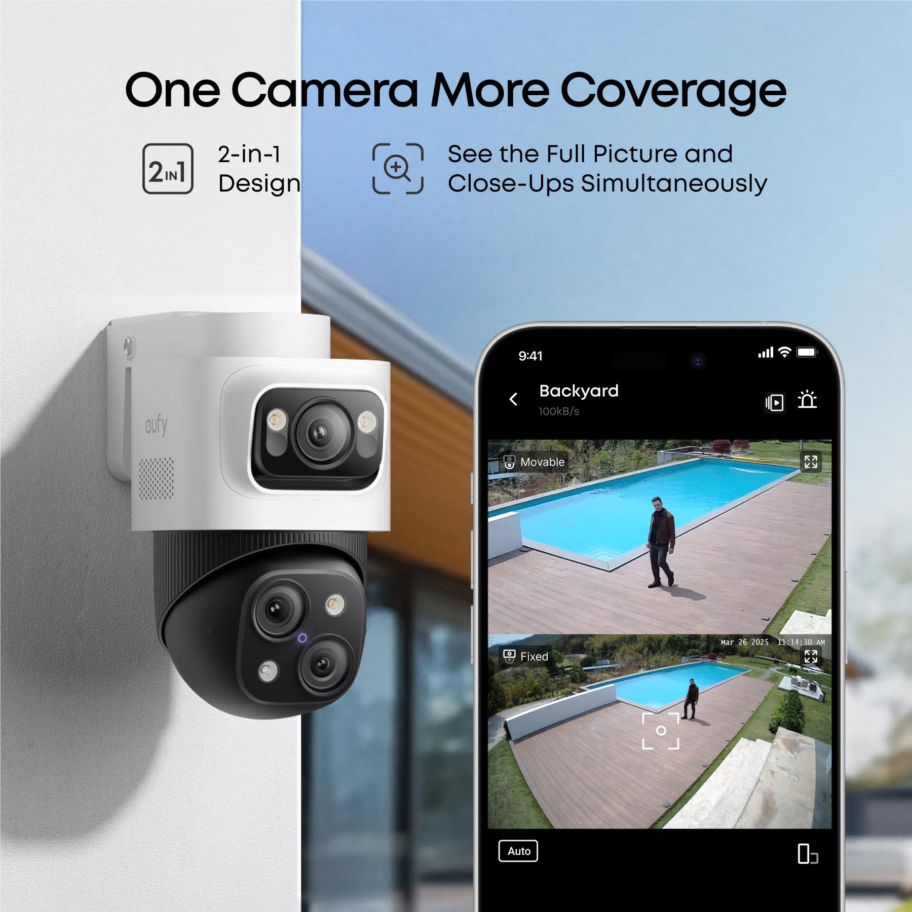 eufy S4 NVR POE 24/7 Security System [2 x PTZ + 2 x Turret Cameras]