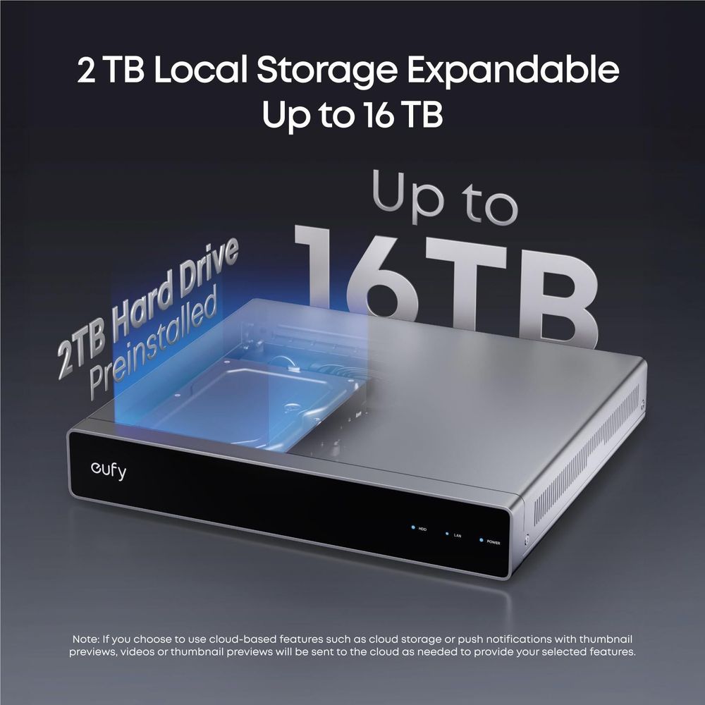 eufy S4 NVR POE 24/7 Security System [2 x PTZ + 2 x Turret Cameras]