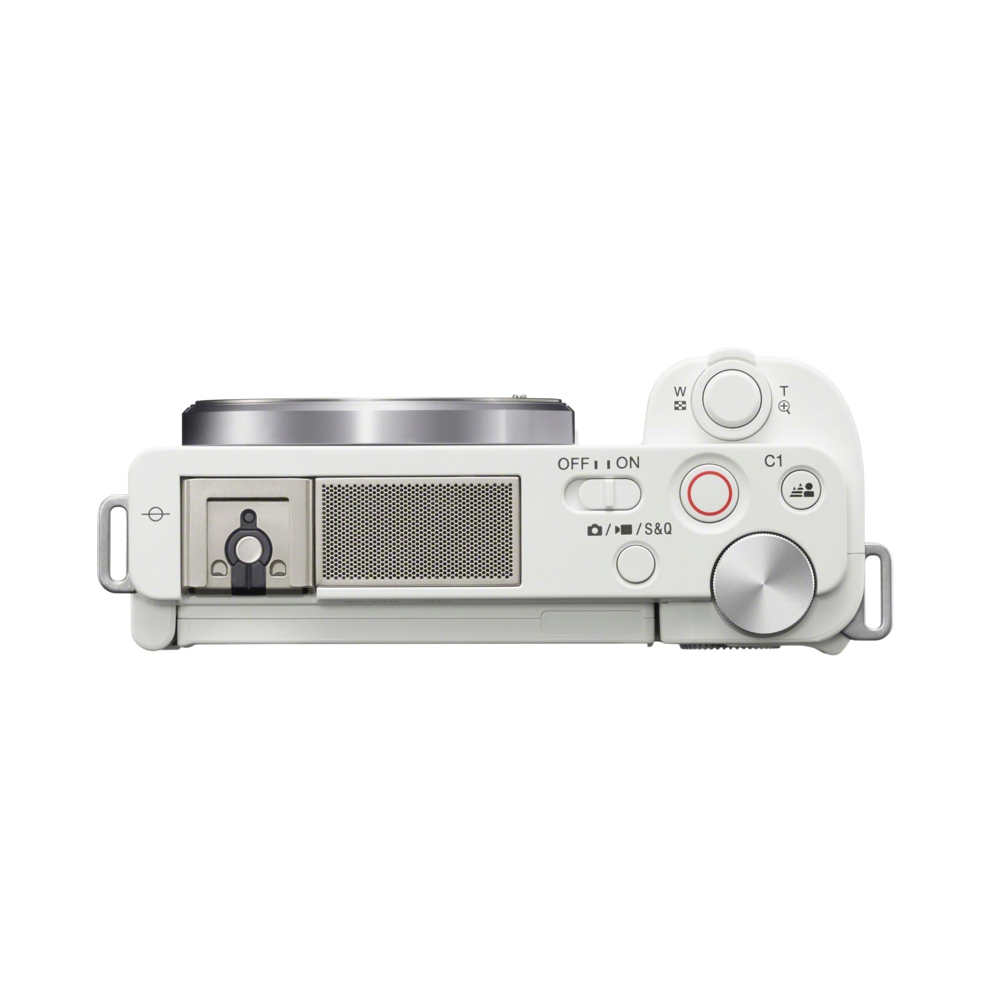 Sony ZV-E10 mirrorless vlog camera with 16-50mm lens in white, image 4 - Digital Cameras at Tech Supply Shed NZ