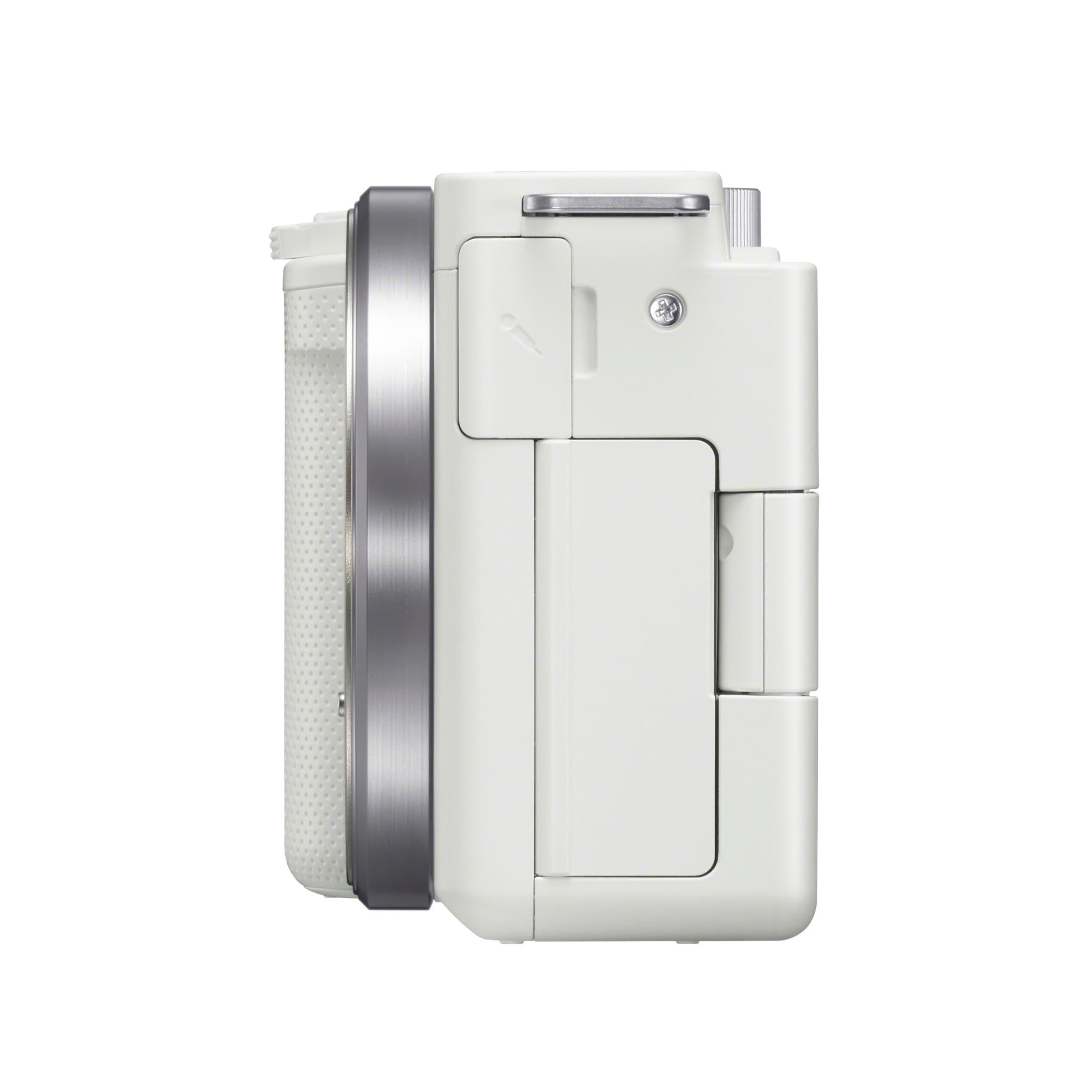 Sony ZV-E10 mirrorless vlog camera with 16-50mm lens in white, image 6 - Digital Cameras at Tech Supply Shed NZ