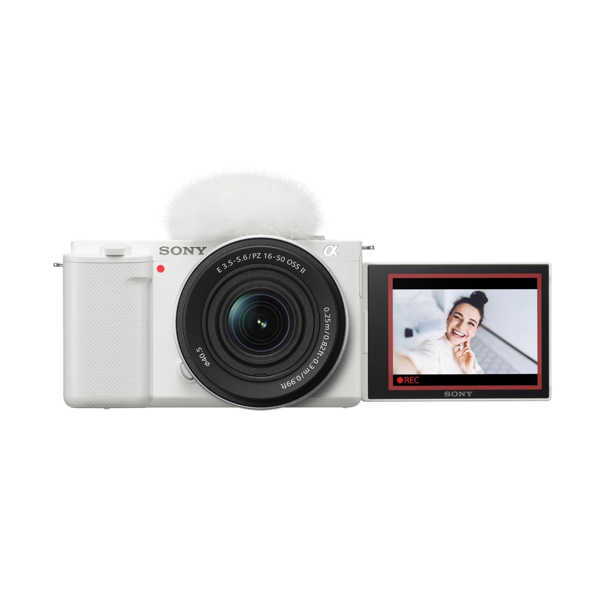Sony ZV-E10 mirrorless vlog camera with 16-50mm lens in white, image 9 - Digital Cameras at Tech Supply Shed NZ