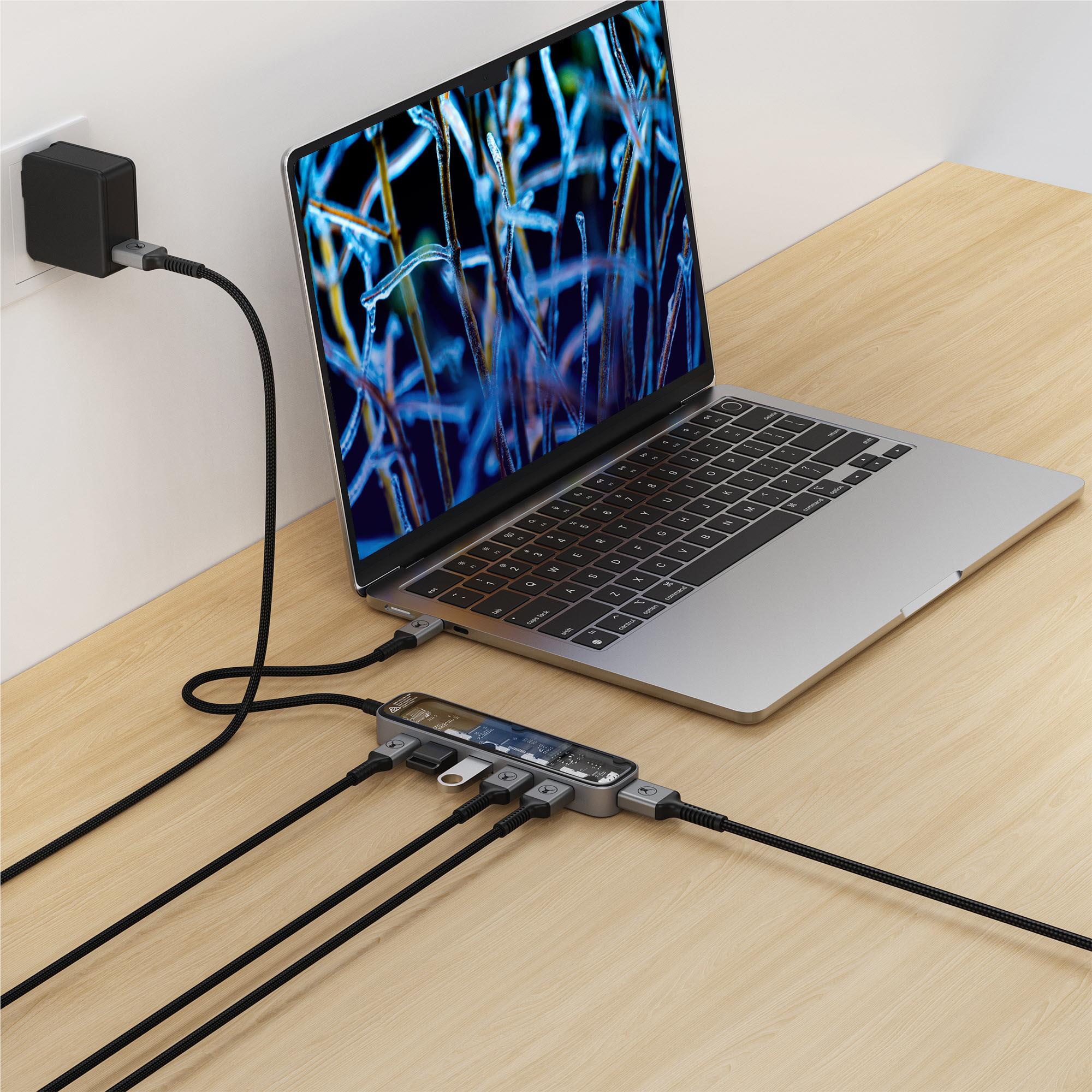 Bonelk Vision Long-Life USB-C to 6-in-1 Multiport Hub (SG/Clear)