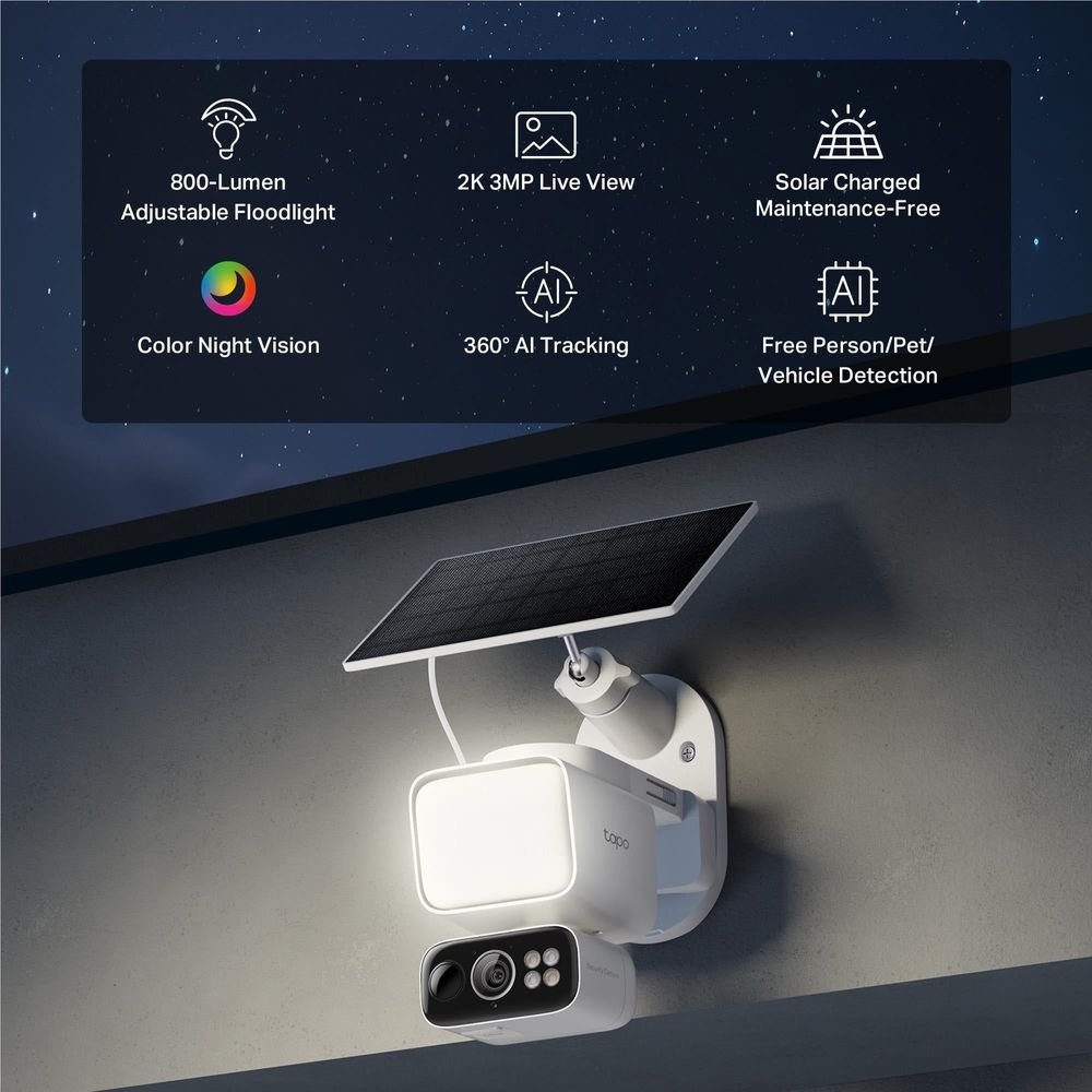 TP-Link Tapo C615F Solar-Powered Floodlight Pan/Tilt Security Camera Kit