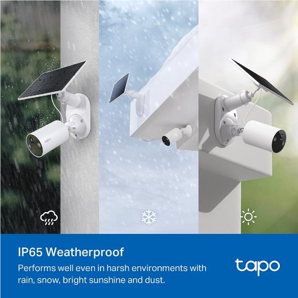 Outdoor solar security camera kit on wall with protective weatherproof design