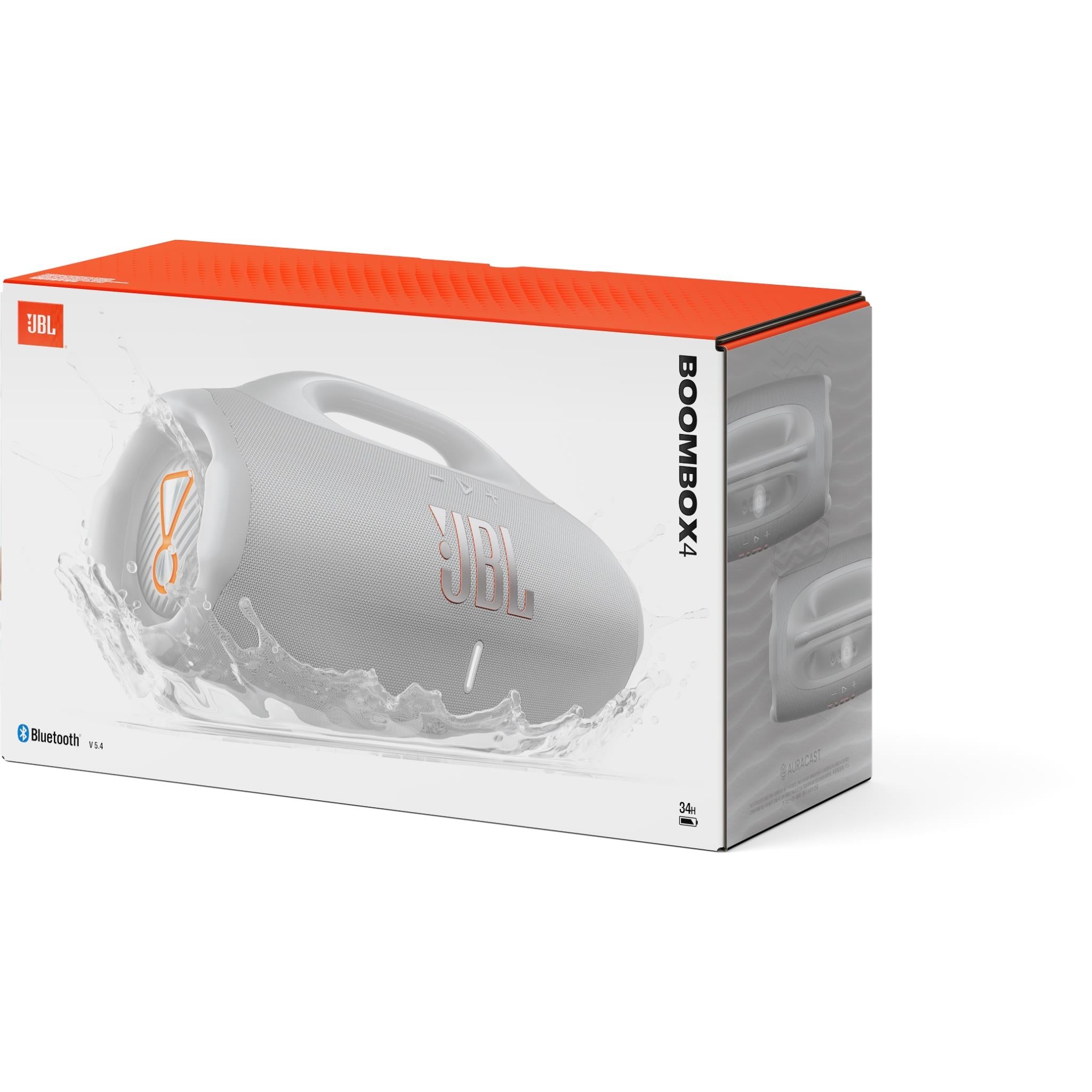 JBL Boombox 4 Portable Bluetooth Speaker (White)