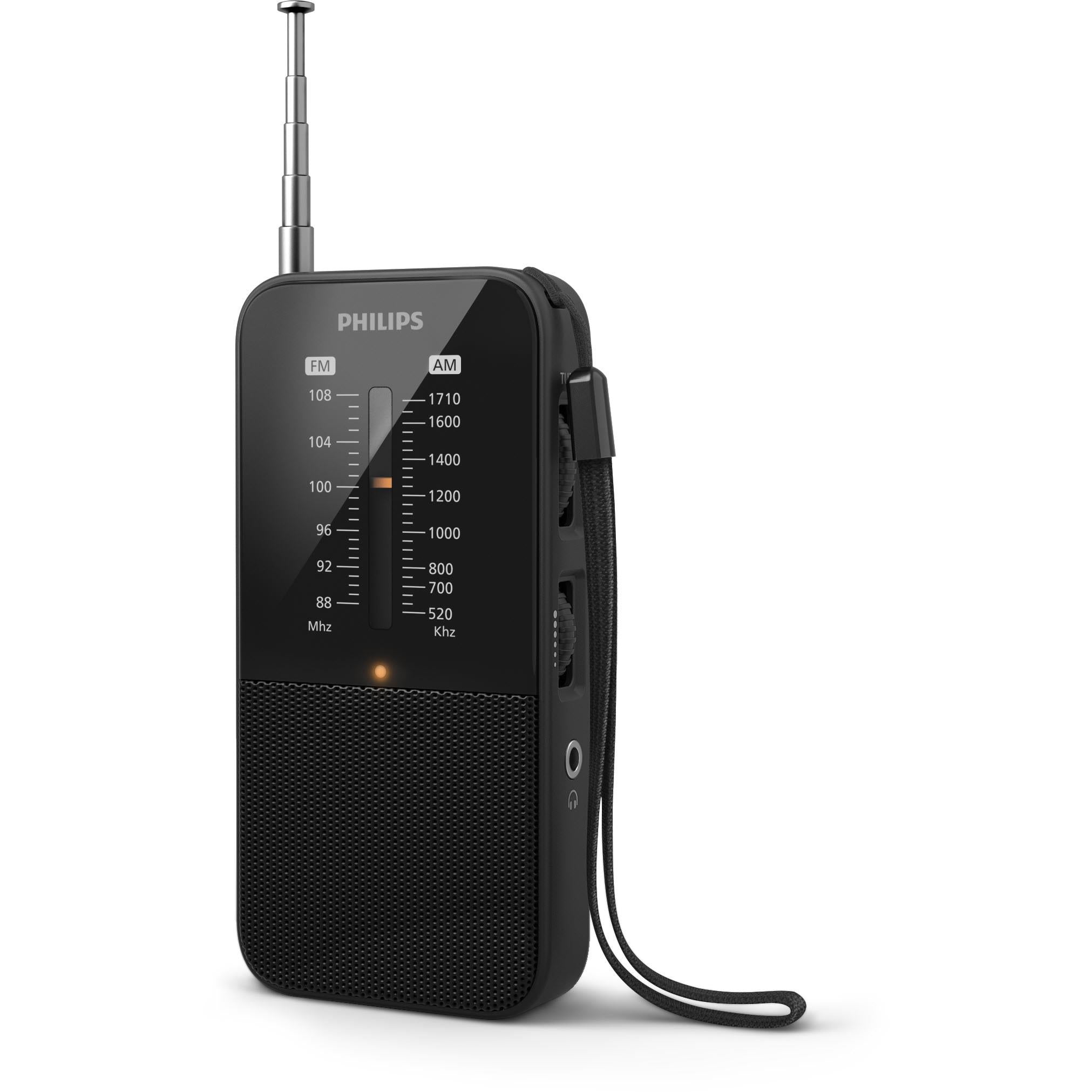 Philips TAR1509 portable AM/FM pocket radio in black, image 3 - Radios at Tech Supply Shed NZ