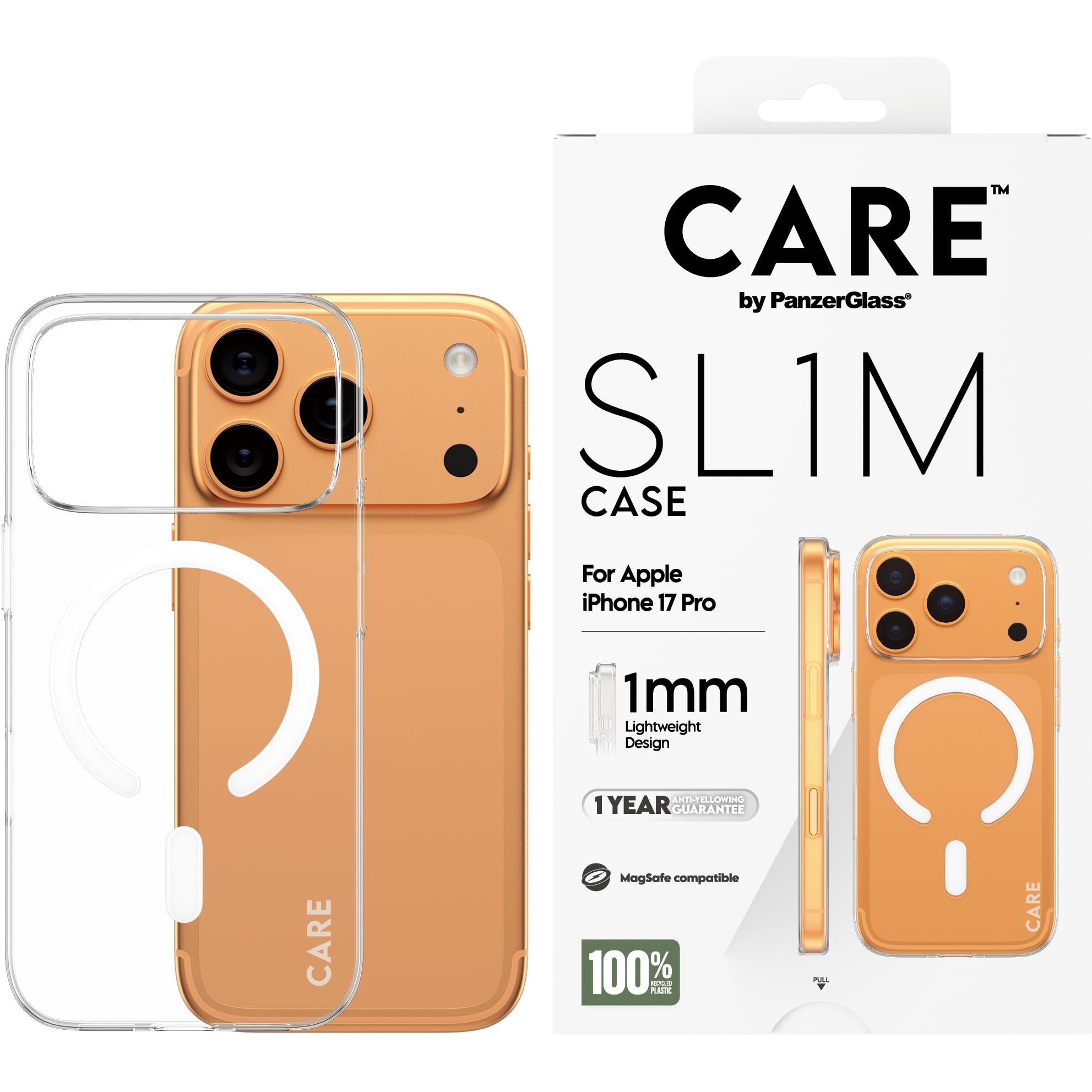 CARE by Panzer Slim Case for Apple iPhone 17 Pro (Clear)