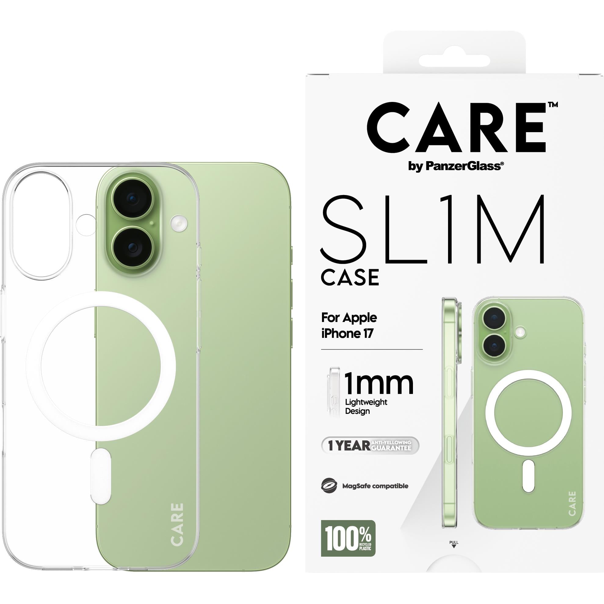 CARE by Panzer Slim Case for Apple iPhone 17 (Clear)