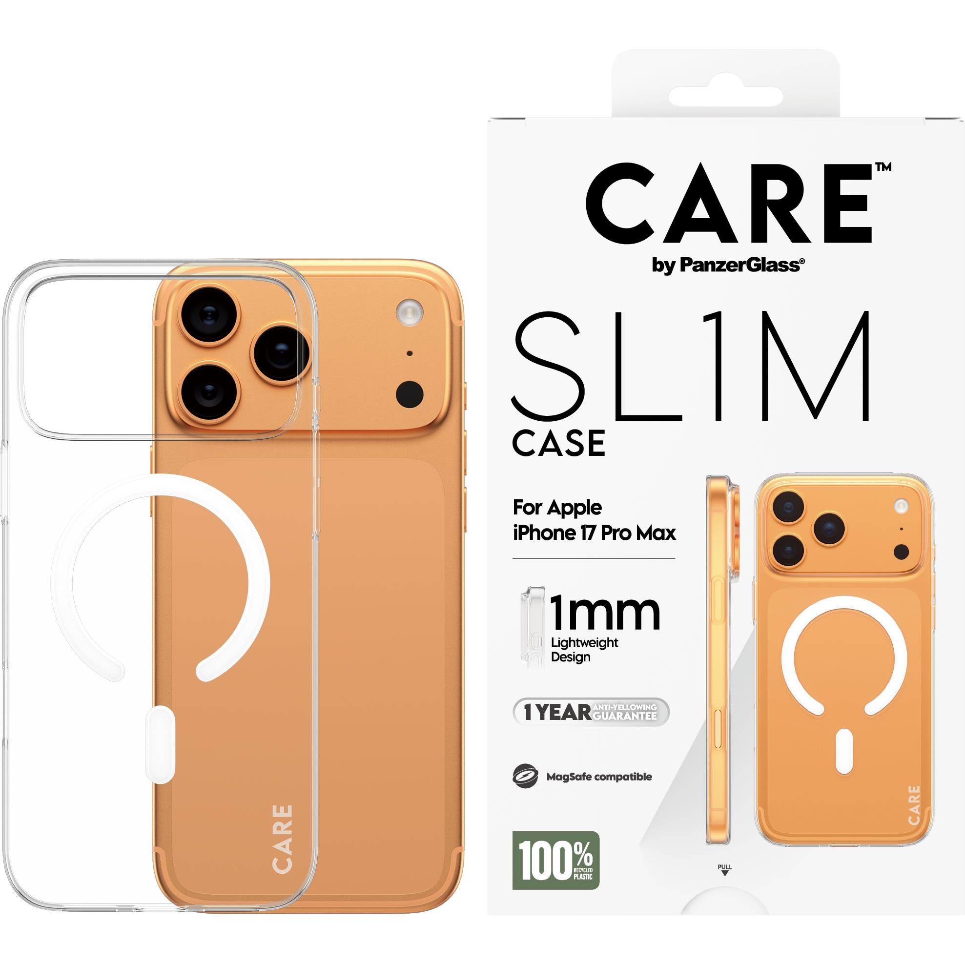CARE by Panzer Slim Case for Apple iPhone 17 Pro Max (Clear)