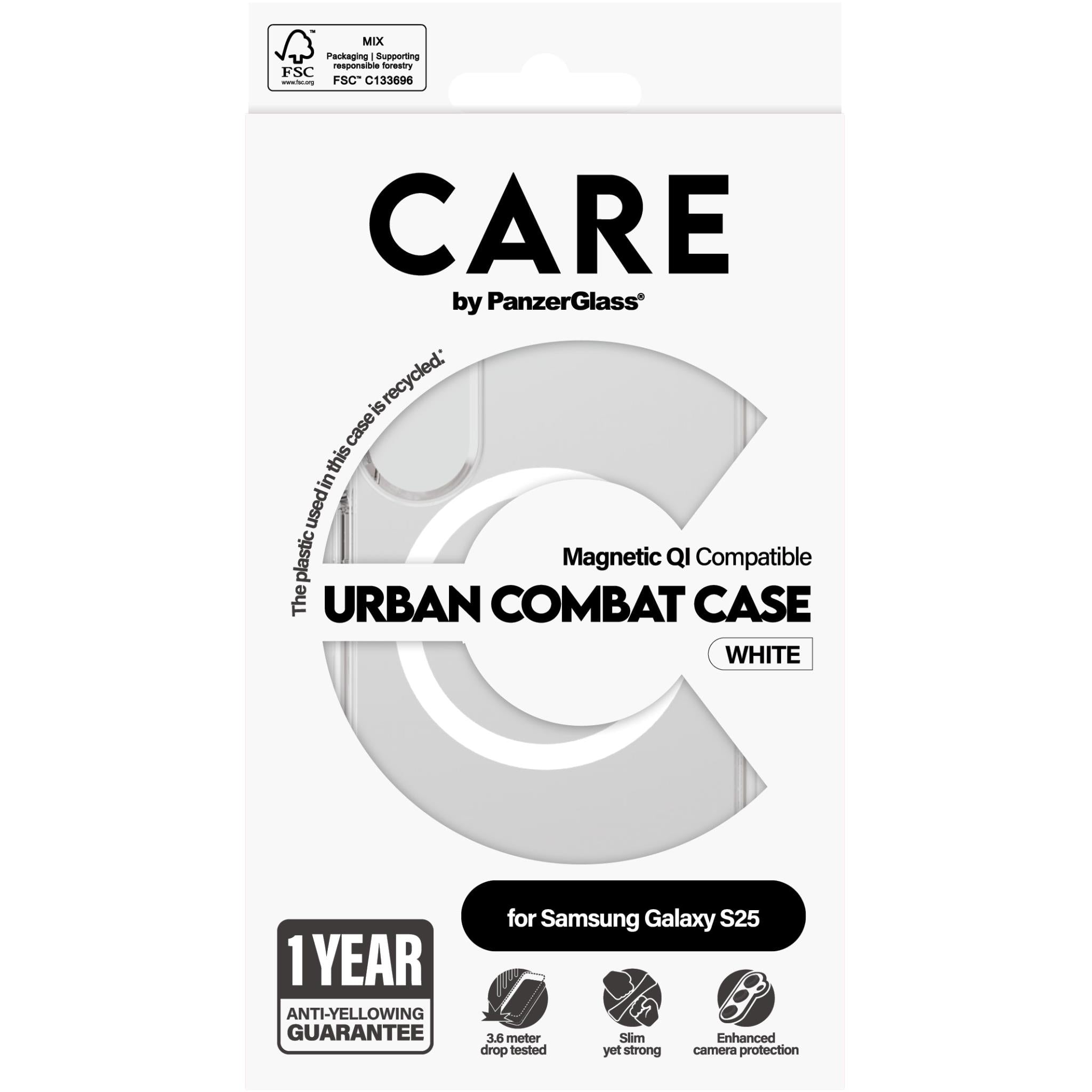 CARE by Panzer Urban Combat Case for Samsung Galaxy S25 (Clear)