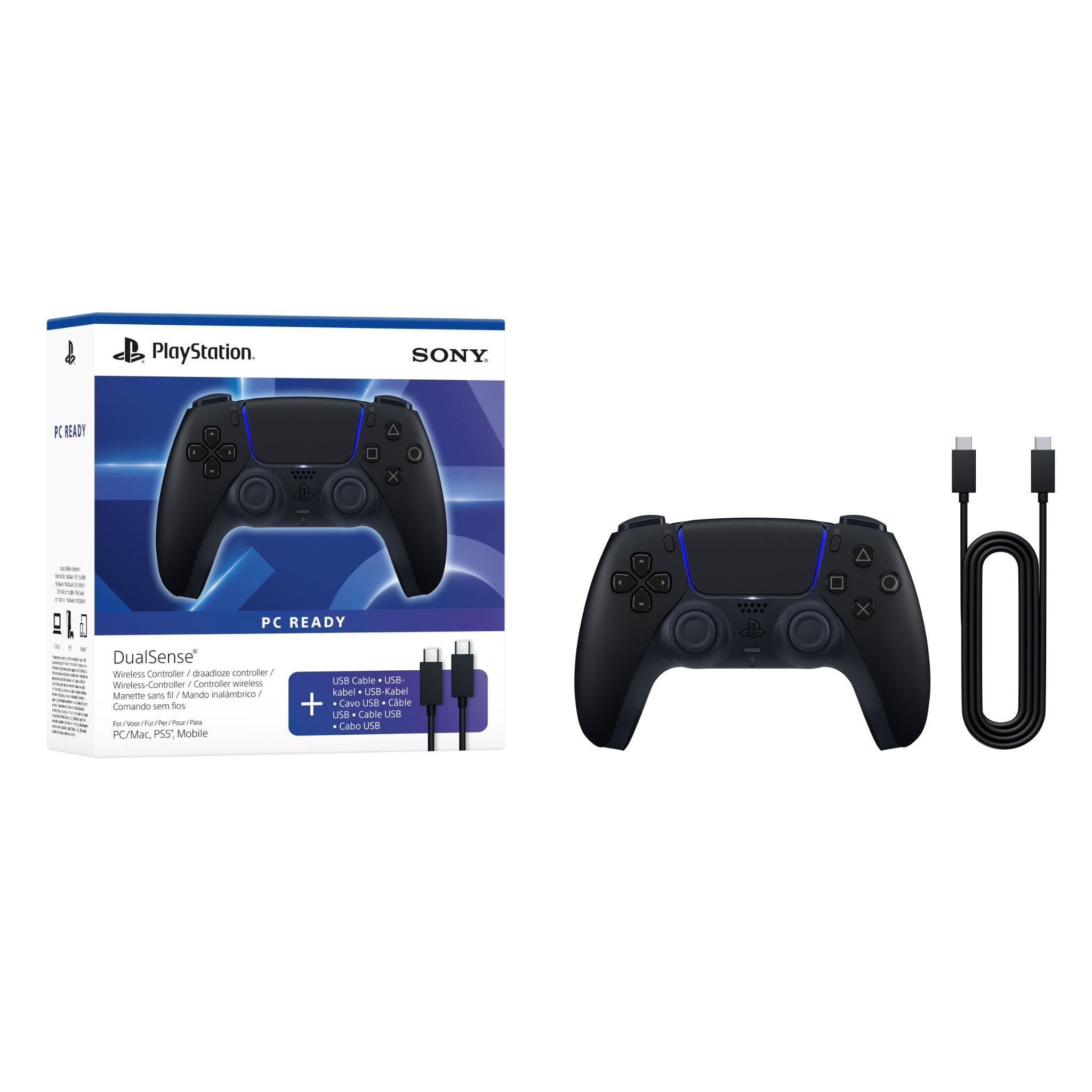 DualSense® Wireless Controller + USB Cable for PC (Midnight Black)
