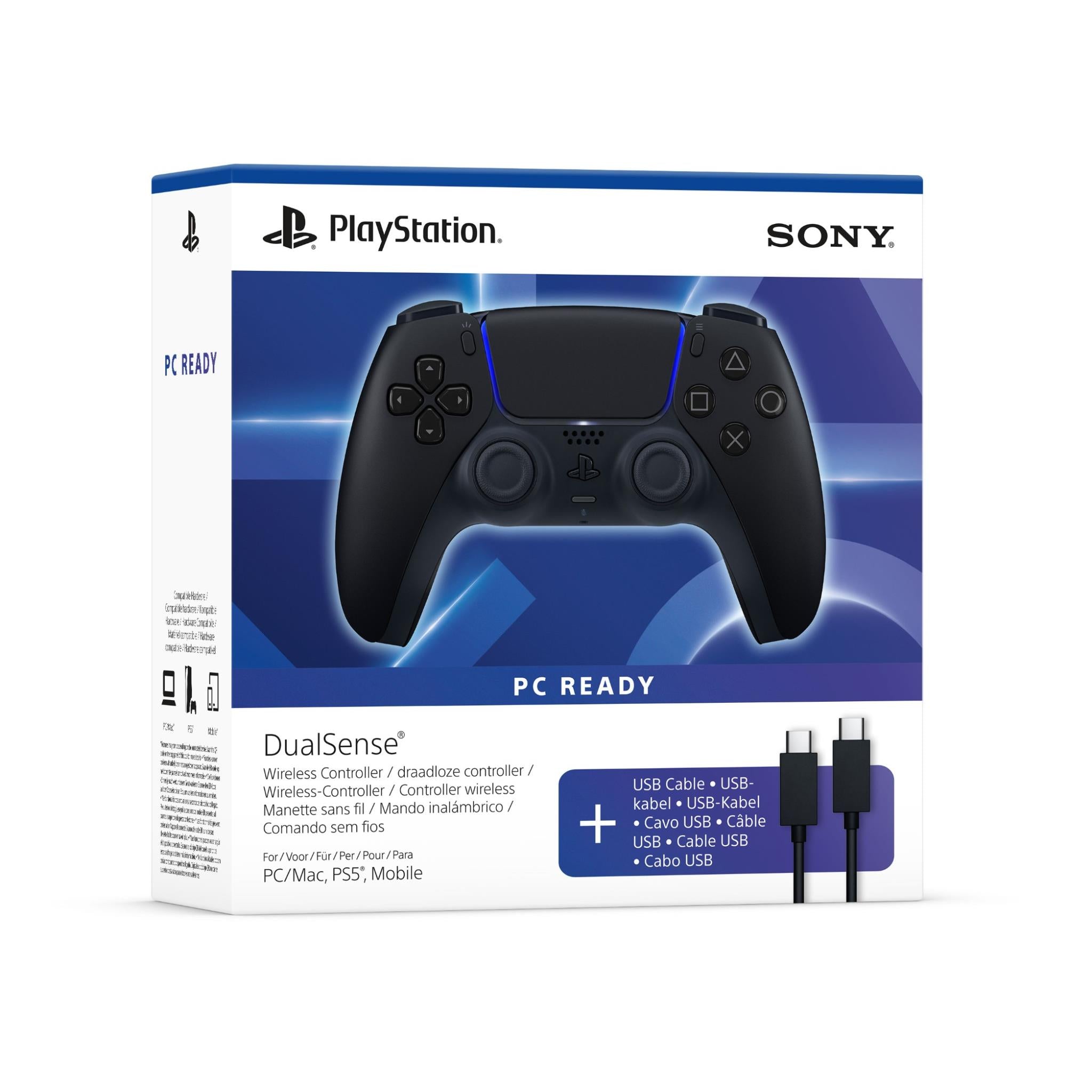 DualSense® Wireless Controller + USB Cable for PC (Midnight Black)