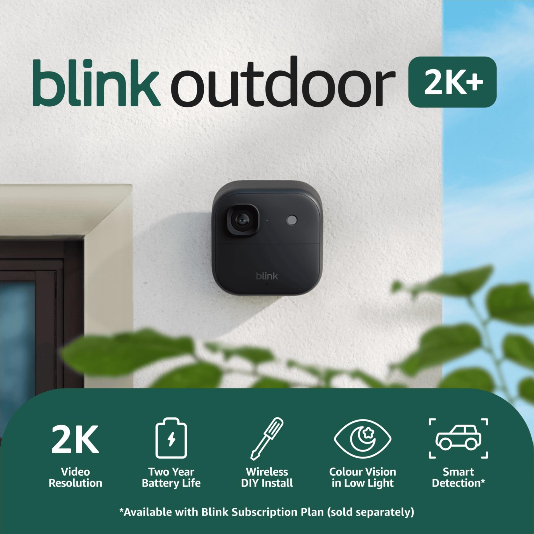 Blink Outdoor 2K+ Wireless Security Camera (Black) [3 Pack]