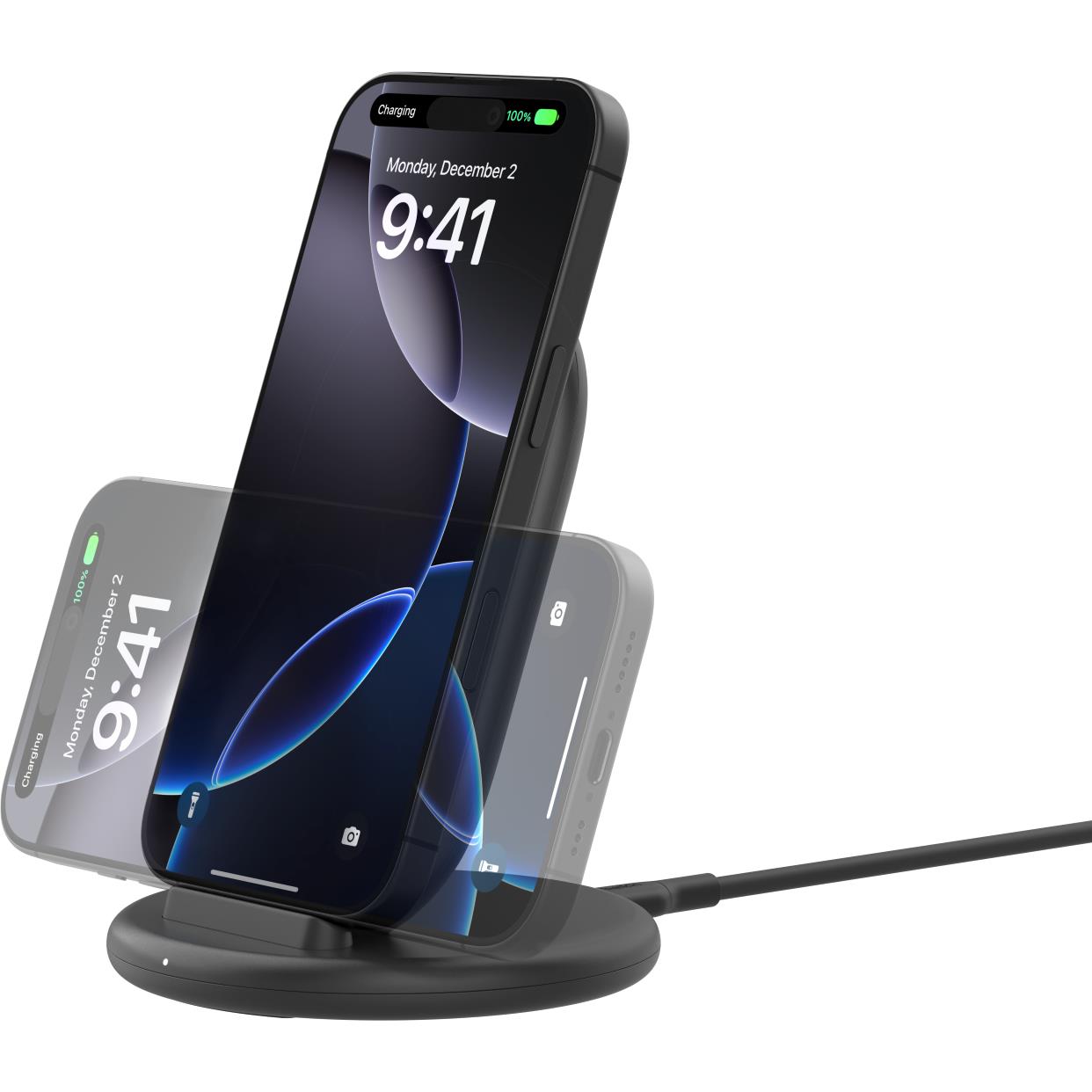 Belkin BoostCharge Wireless Charging Stand 15W (Black) [Power supply included]