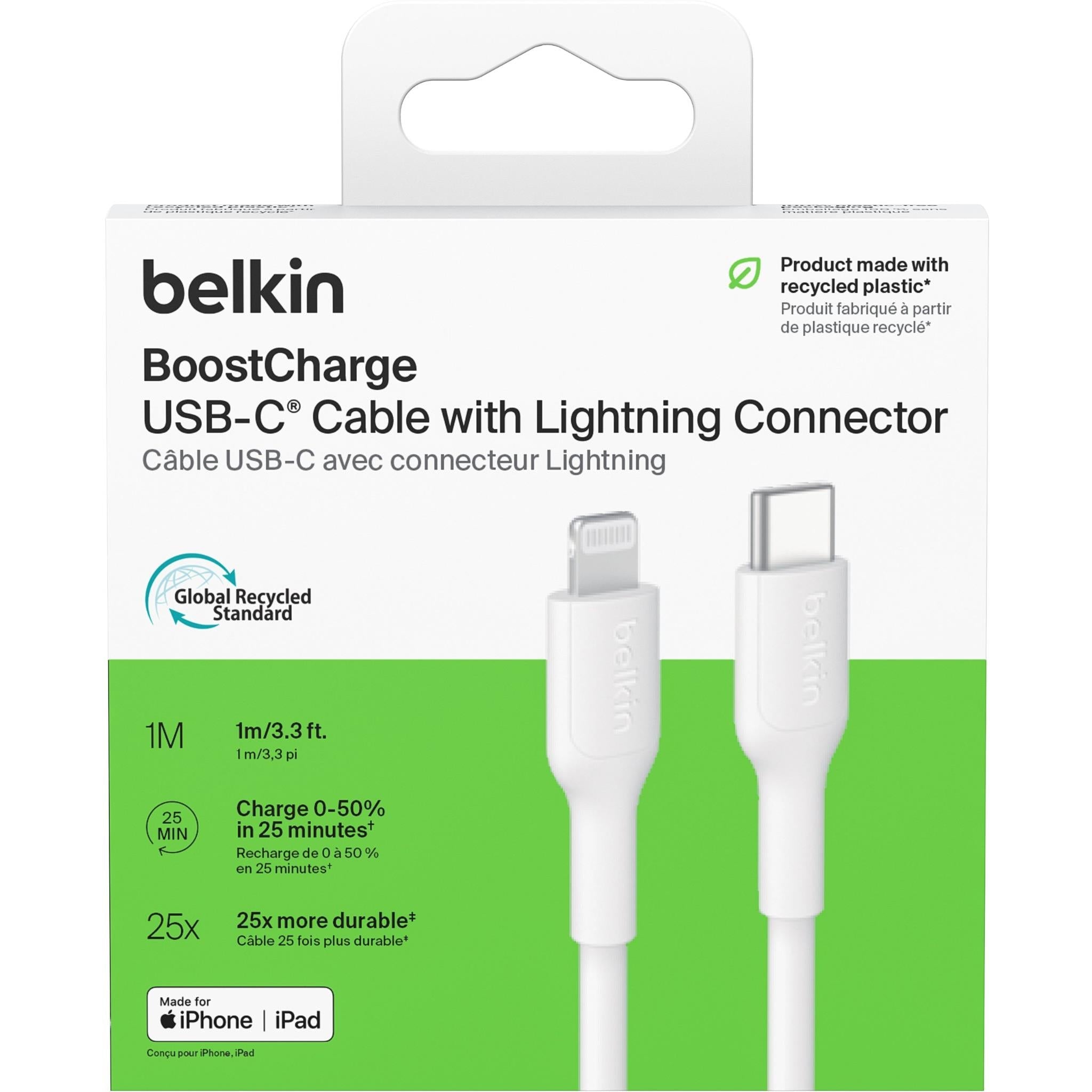 Belkin BoostCharge USB-C to Lightning Cable [1m] (White)