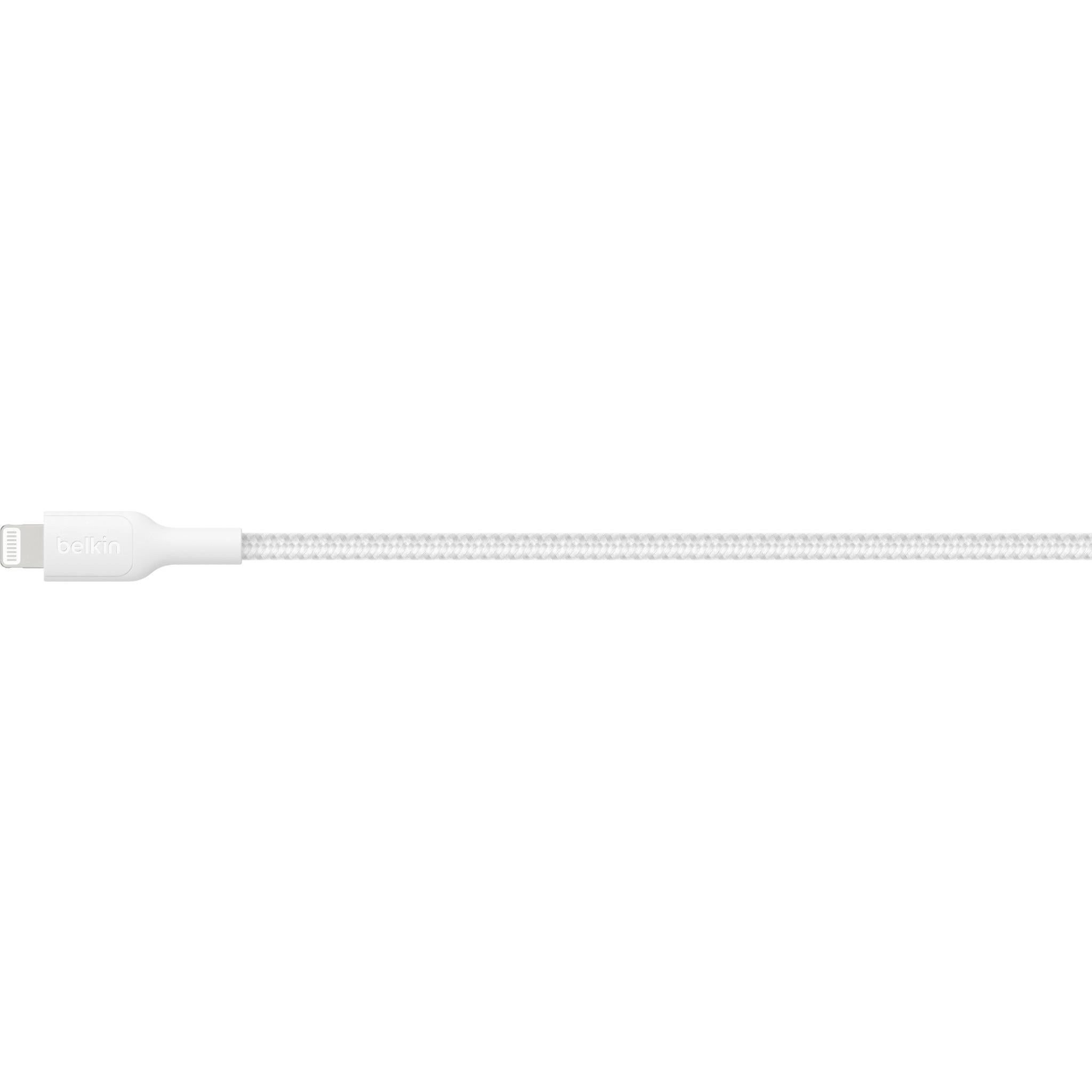 Belkin BoostCharge Braided USB-A to Lightning Cable [1m] (White)