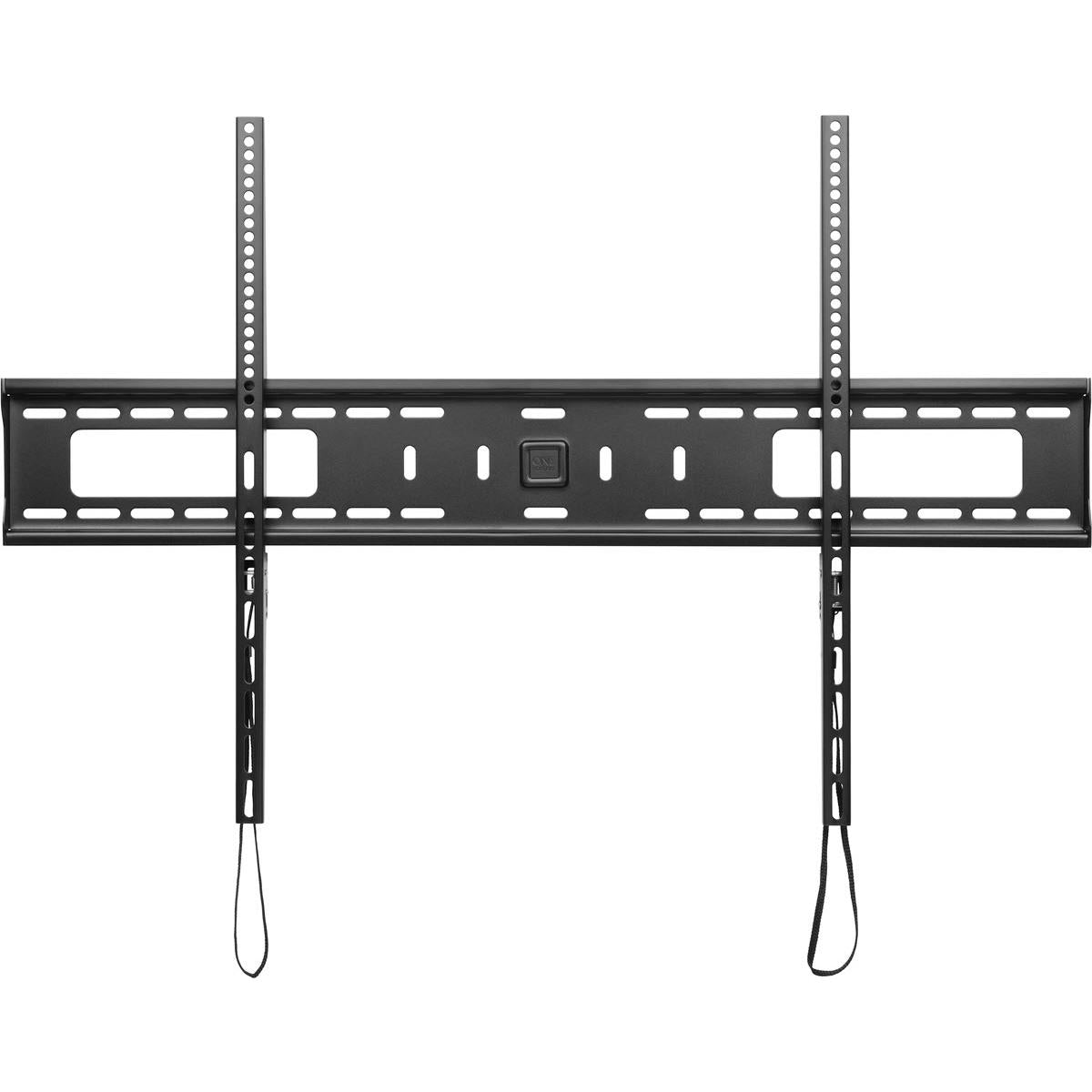 Fixed TV wall mount bracket, black metal crossbar with two vertical rails