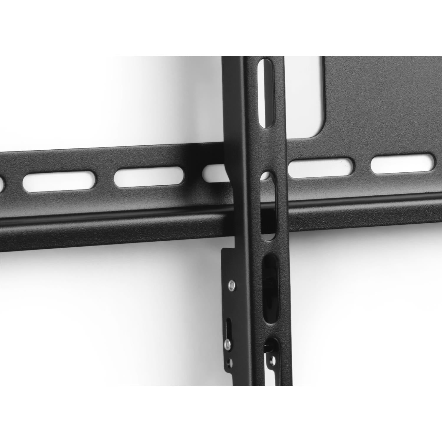 Fixed TV wall mount bracket close-up of crossbar and vertical support