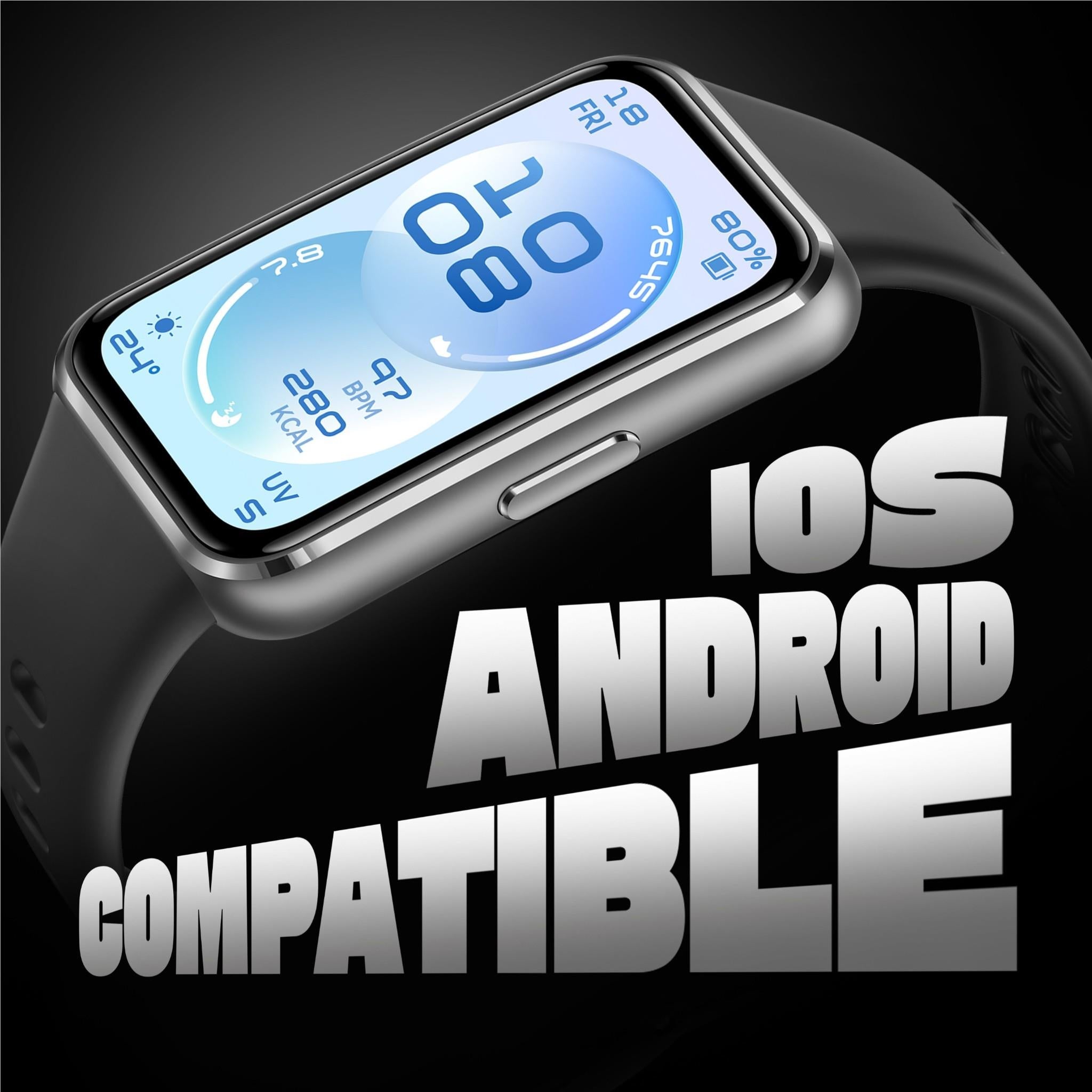 Huawei Band 11 Durable Polymer Case with Fluoroelastomer Strap (Black)