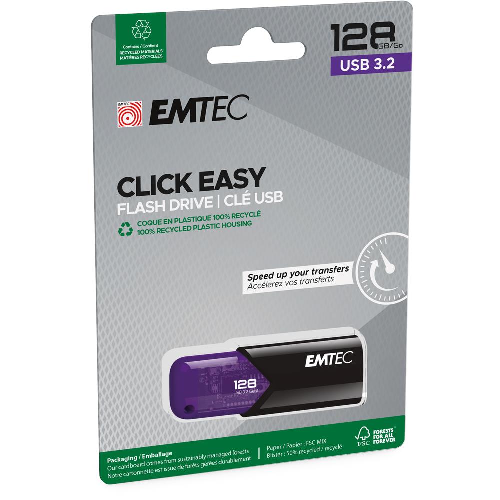 Emtec Click Easy USB 3.2 Flash Drive (128GB)