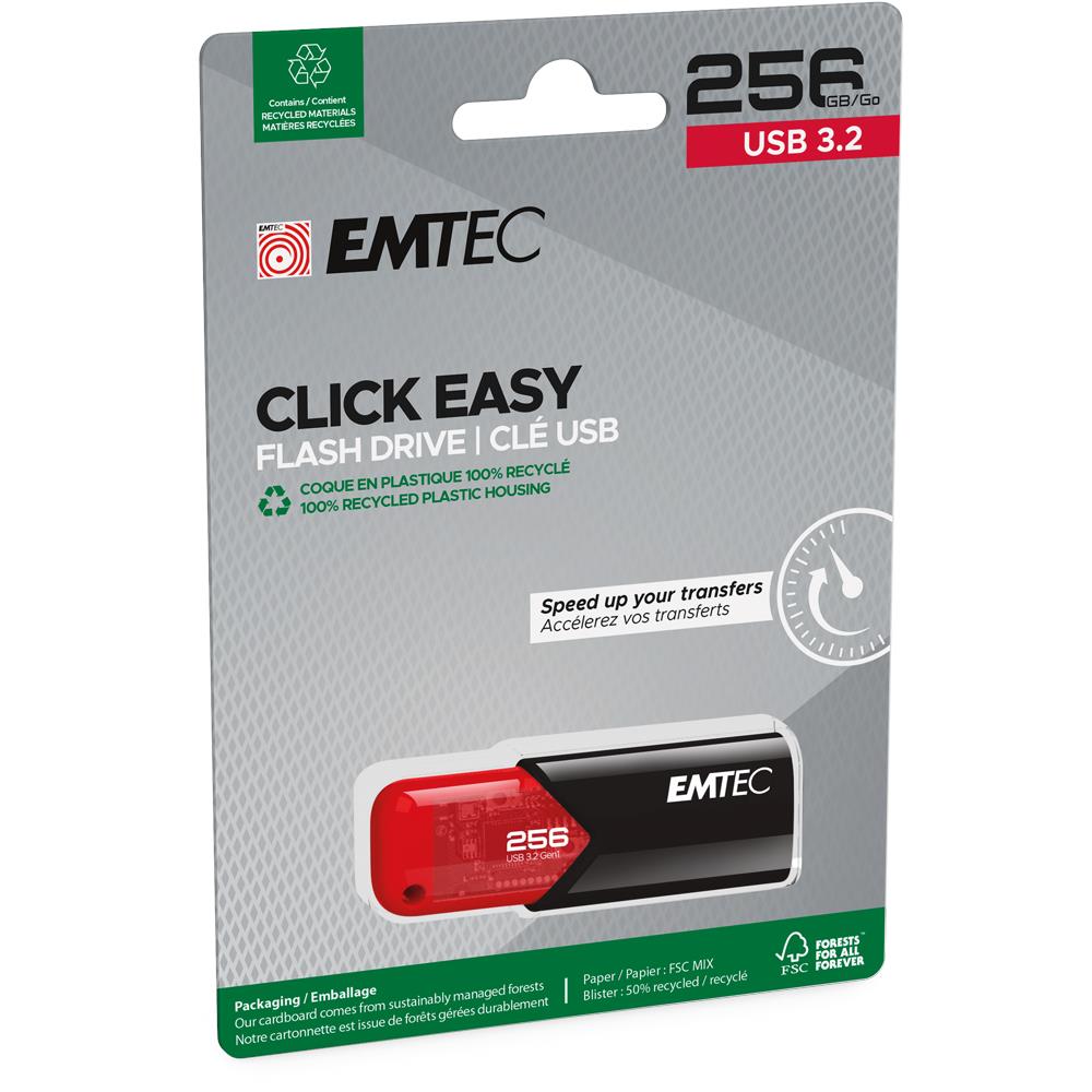 Emtec Click Easy USB 3.2 Flash Drive (256GB)