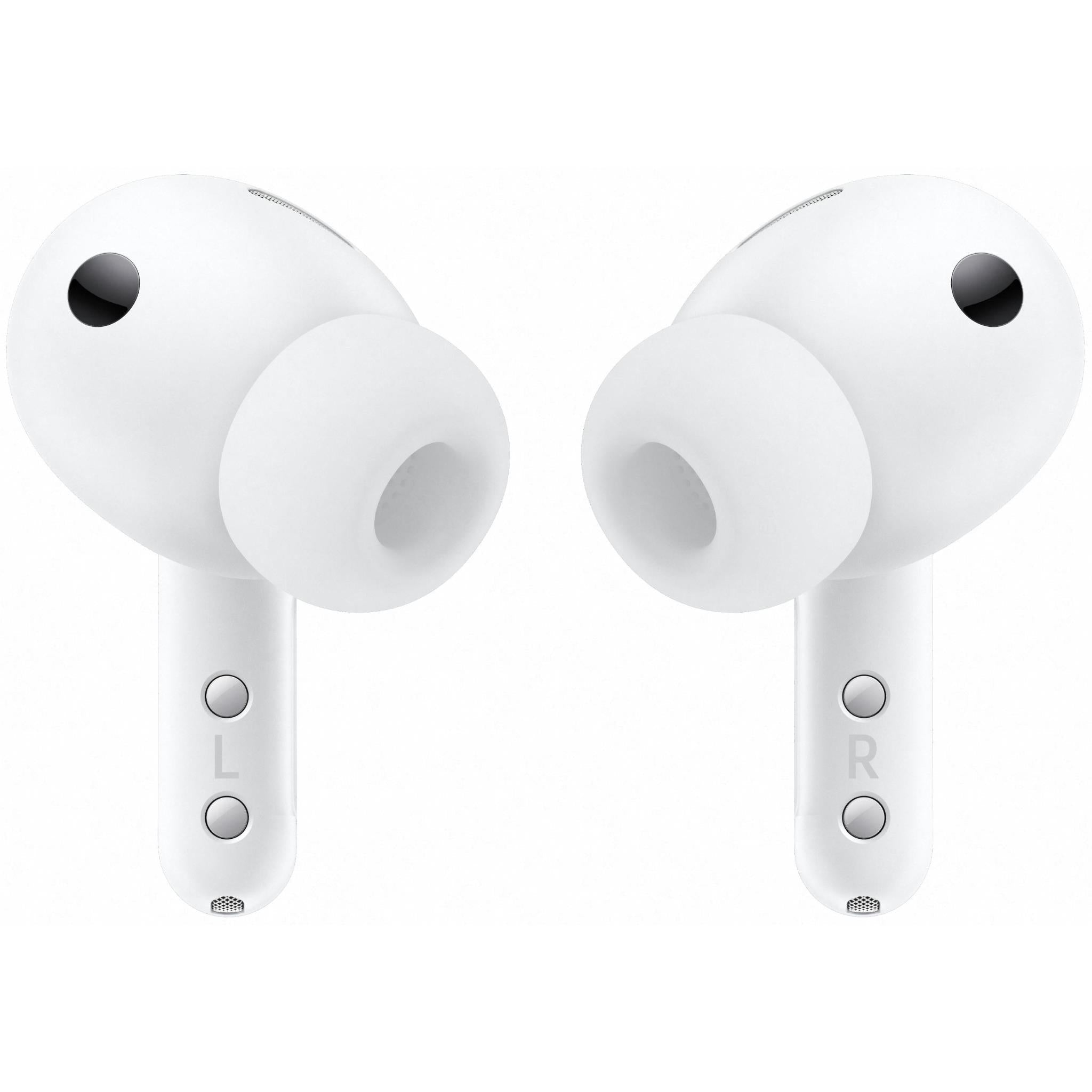 Samsung Galaxy Buds4 Pro true wireless noise cancelling earbuds in white with charging case, image 2 - In-Ear Headphones & Earbuds at Tech Supply Shed NZ