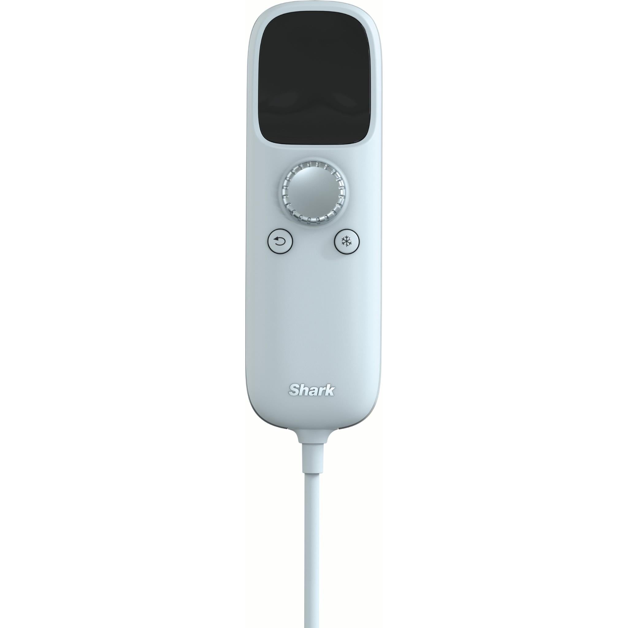 Shark LED face mask control module with dial and buttons, blue frost