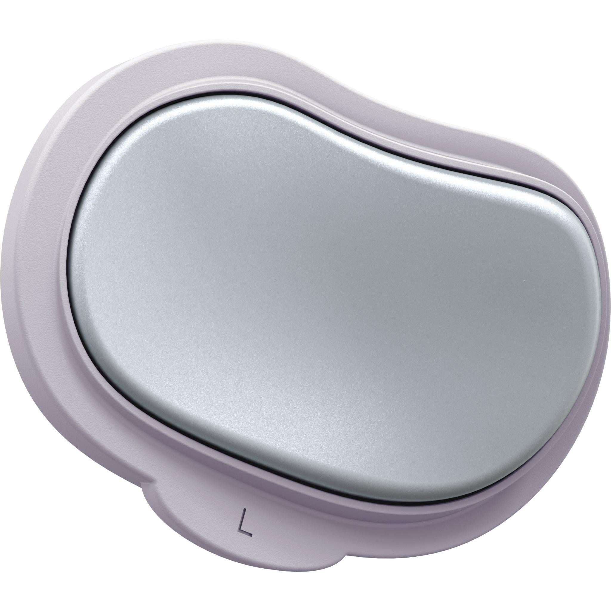 Lilac LED face mask side view with smooth glossy cover
