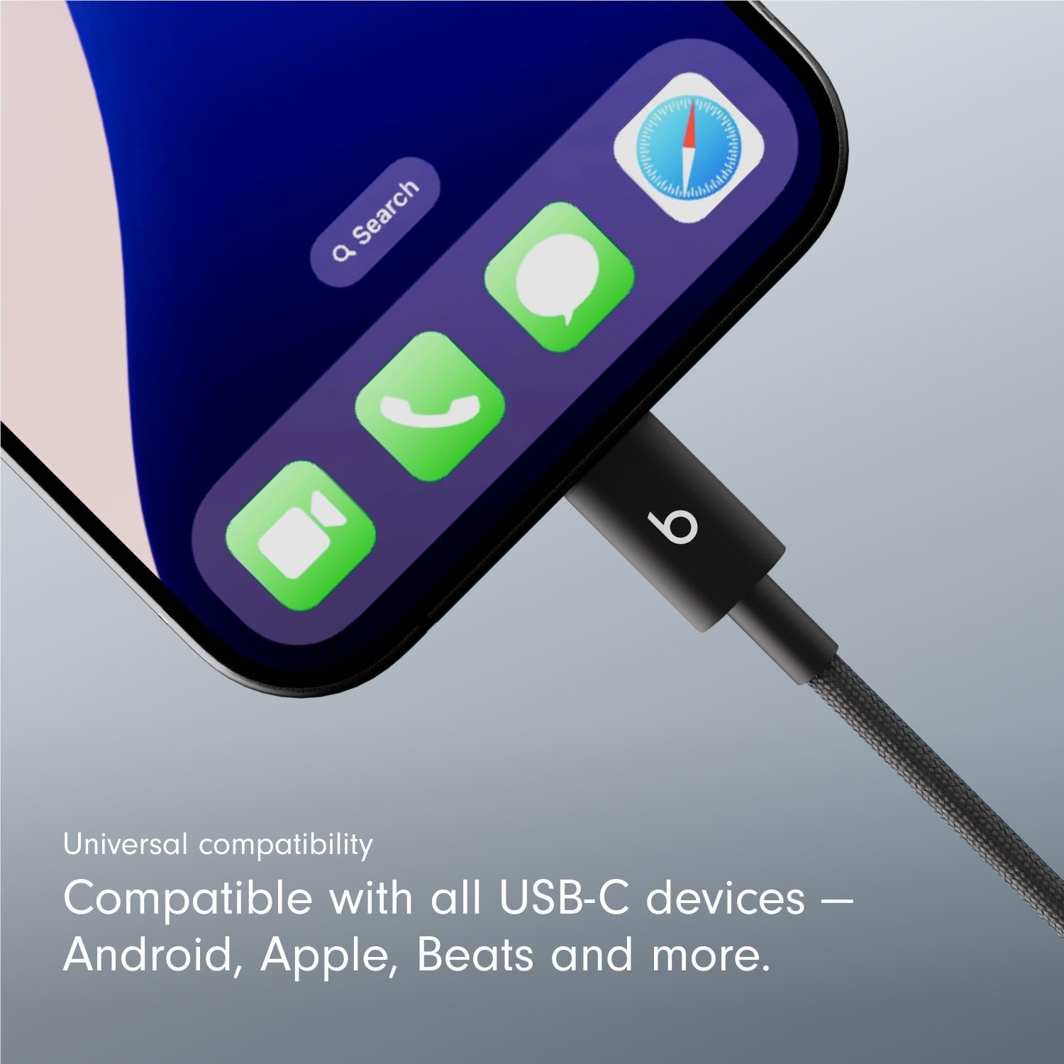 Beats USB-C to USB-C Woven Cable 1.5m (Bolt Black)