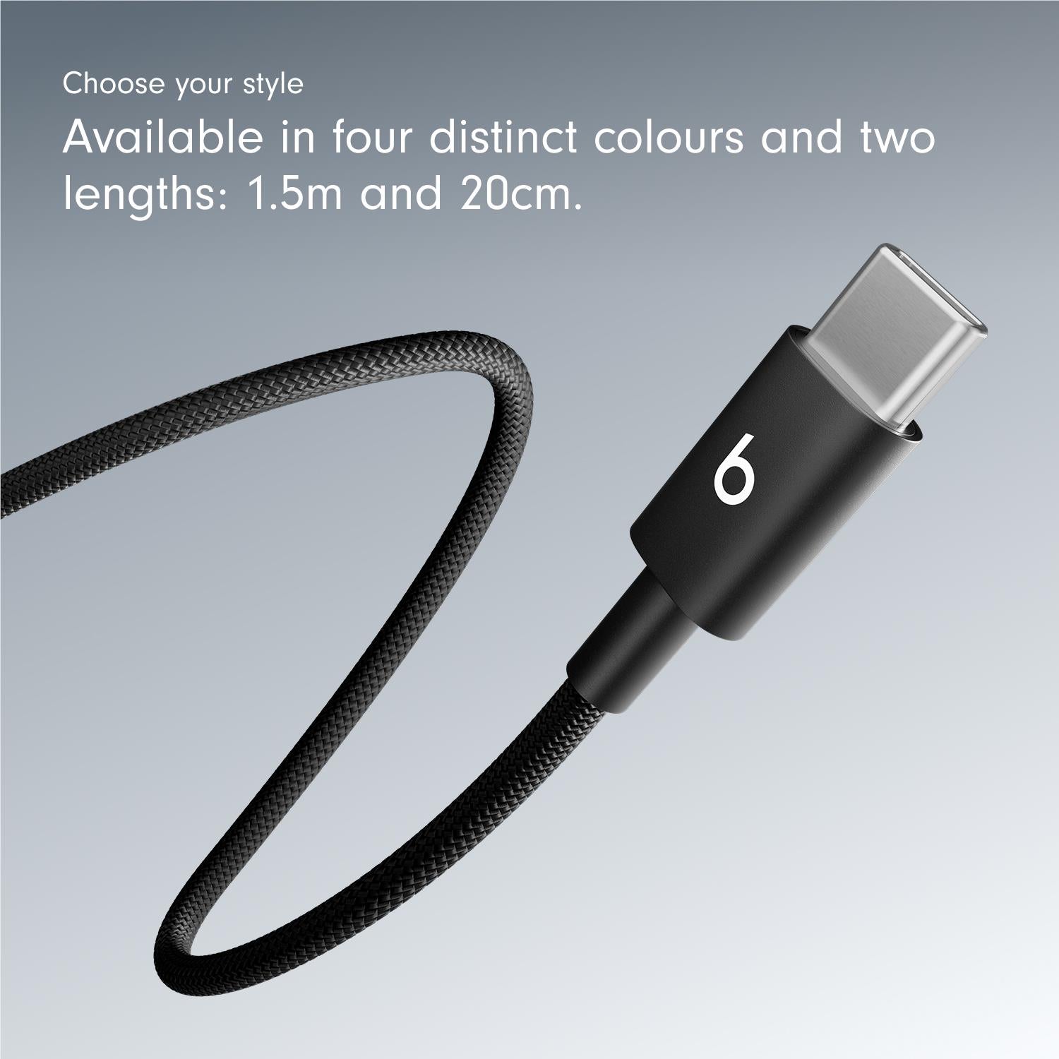 Beats USB-C to USB-C Woven Cable 1.5m (Bolt Black)