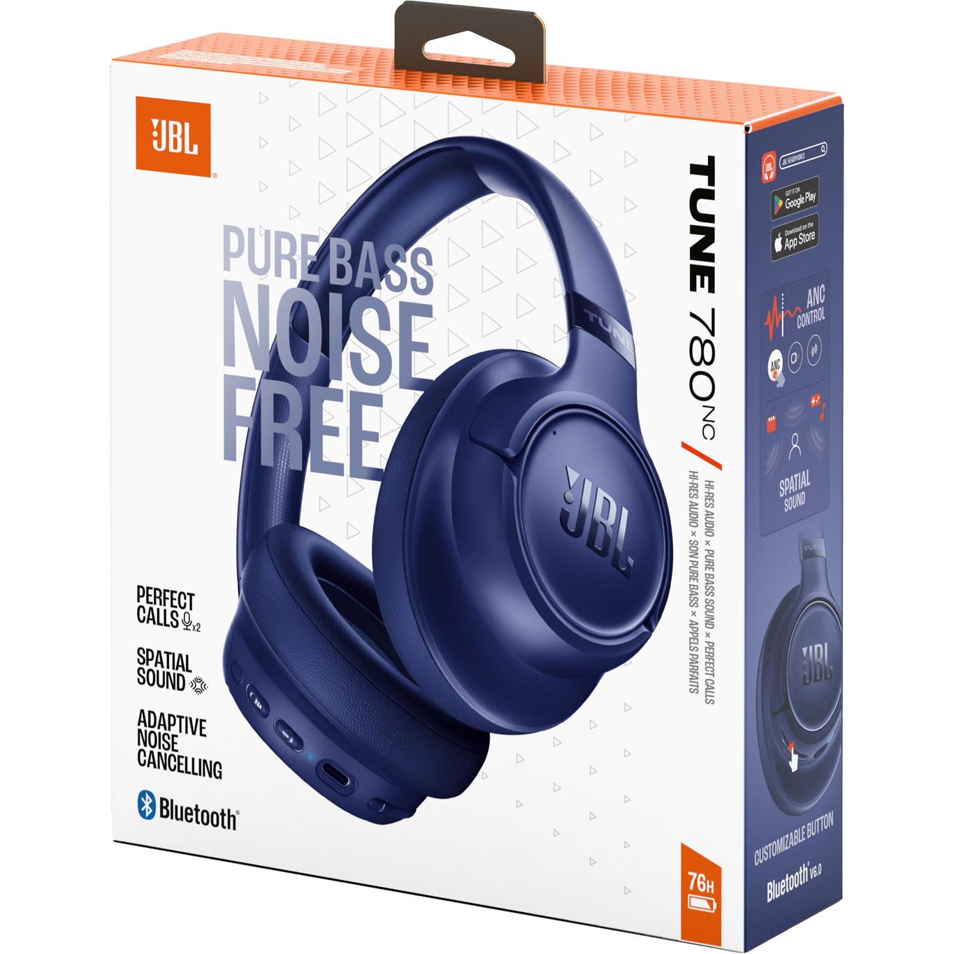 JBL Tune 780NC Wireless Over-Ear Noise Cancelling Headphones (Blue)