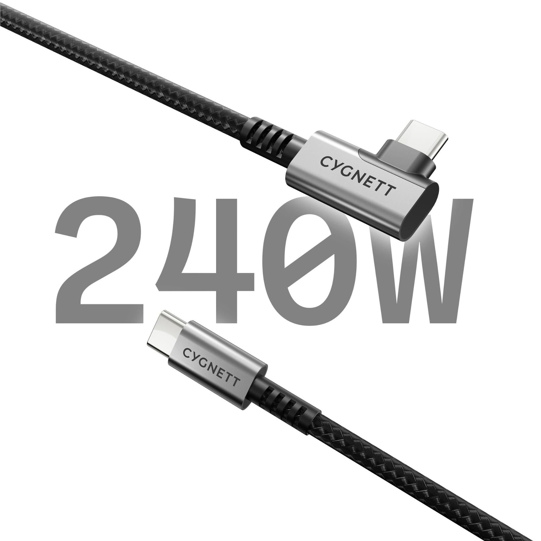 Cygnett Unite Right Angle Braided USB-C 3.1 Cable [1m] (Black)