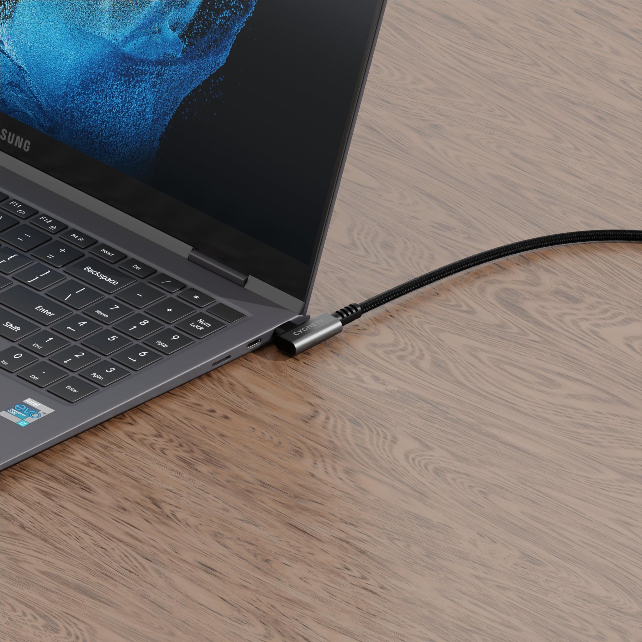 Cygnett Unite Right Angle Braided USB-C 3.1 Cable [1m] (Black)