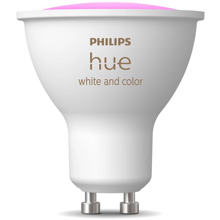 Philips Hue GU10 smart spotlight bulb, white and color