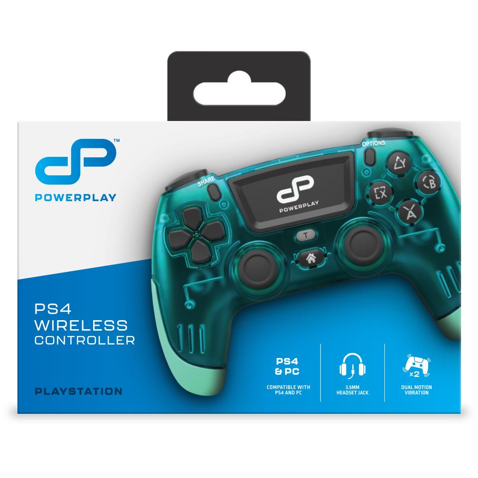 PowerPlay wireless controller for PS4 and PC in translucent teal, image 2 - Electronic Gaming Accessories at Tech Supply Shed NZ