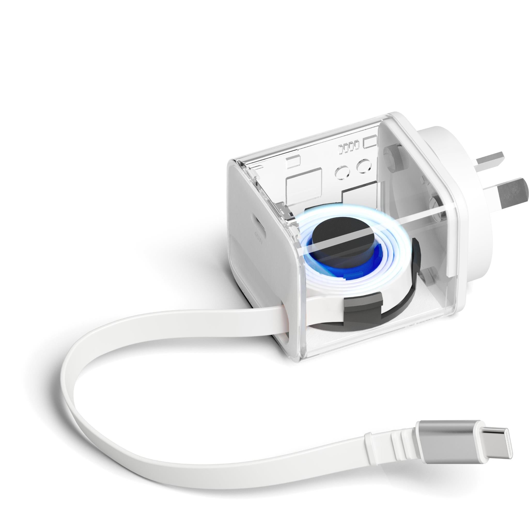Cygnett PowerPlus 45W Wall Charger with 80cm Retractable USB-C Cable