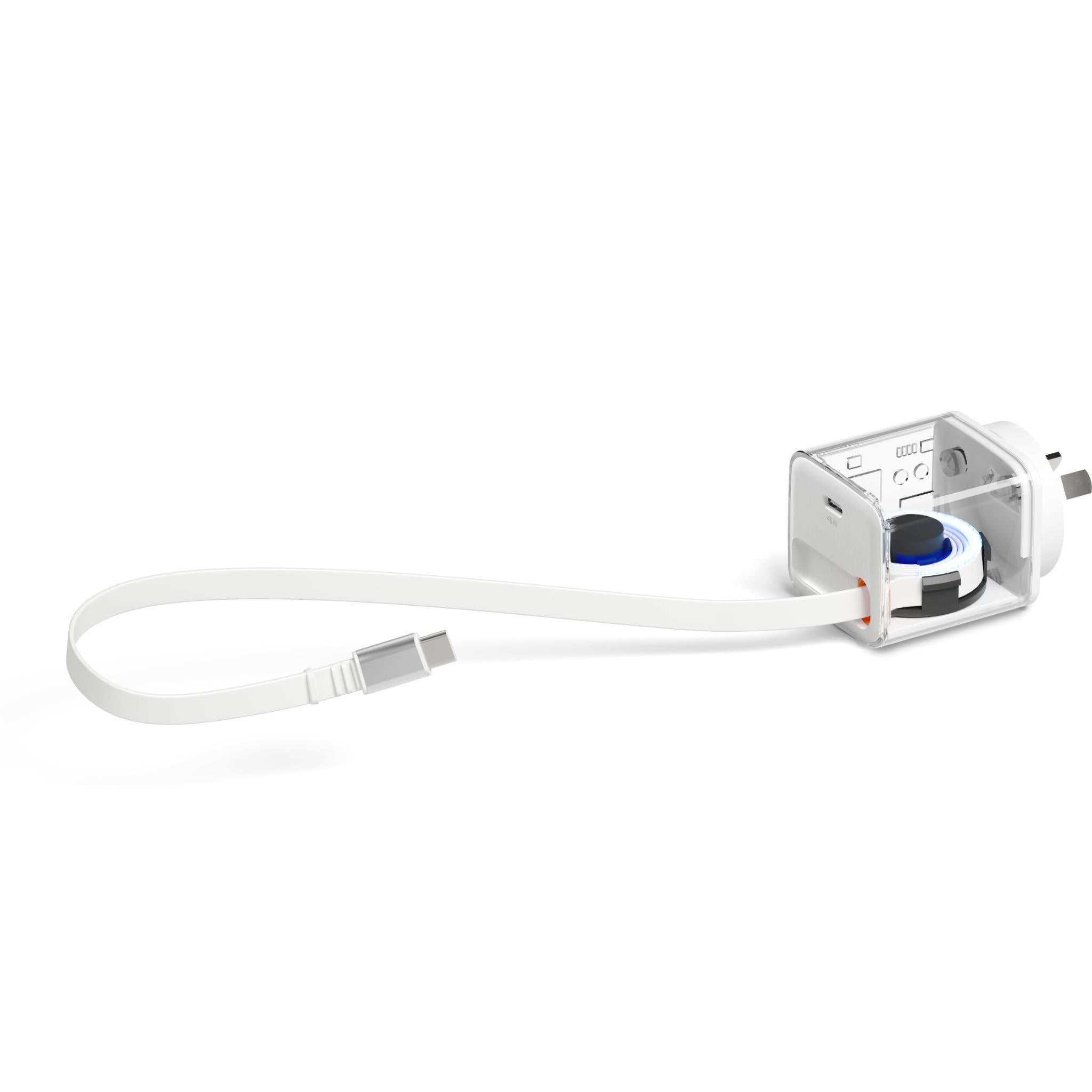 Cygnett PowerPlus 45W Wall Charger with 80cm Retractable USB-C Cable