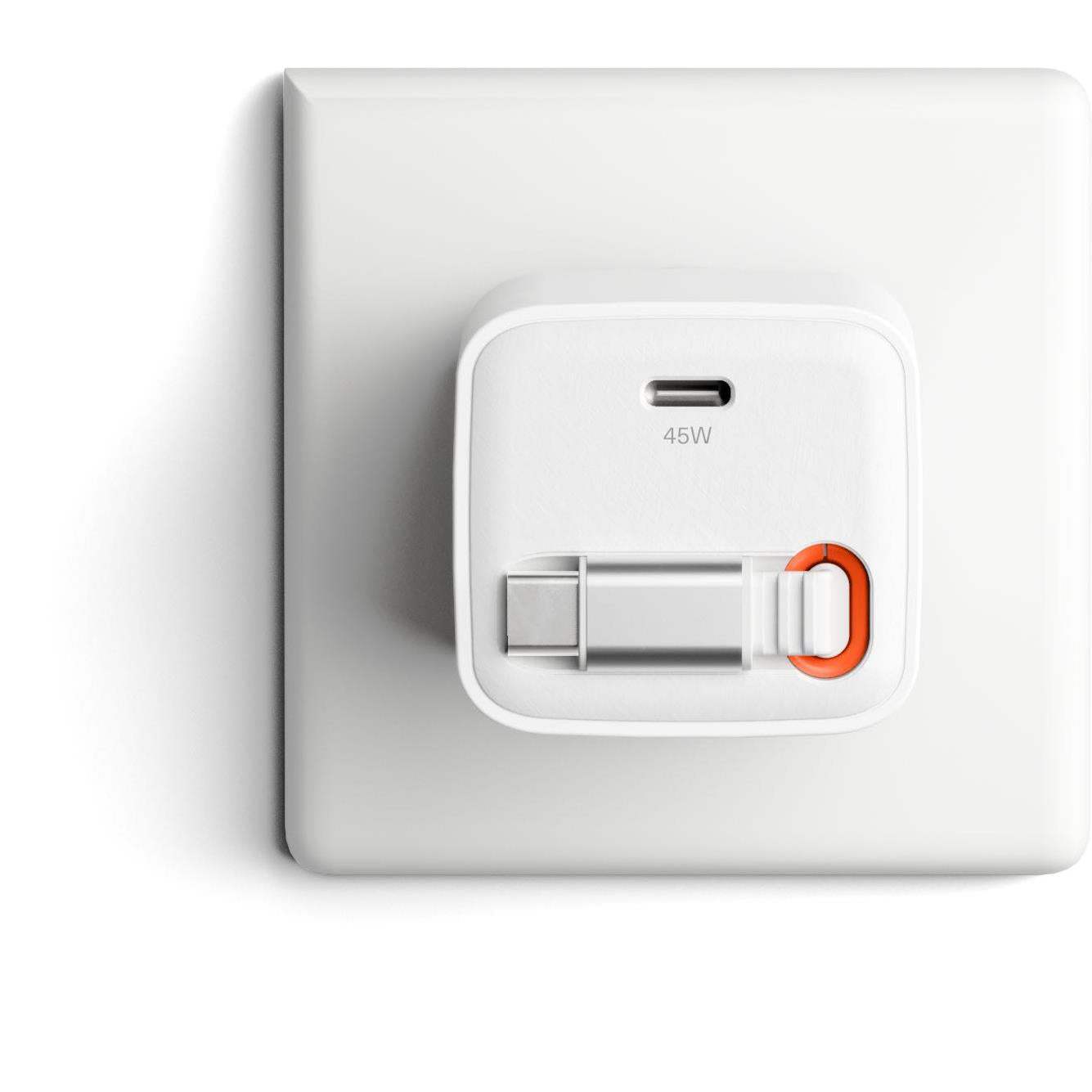 Cygnett PowerPlus 45W Wall Charger with 80cm Retractable USB-C Cable