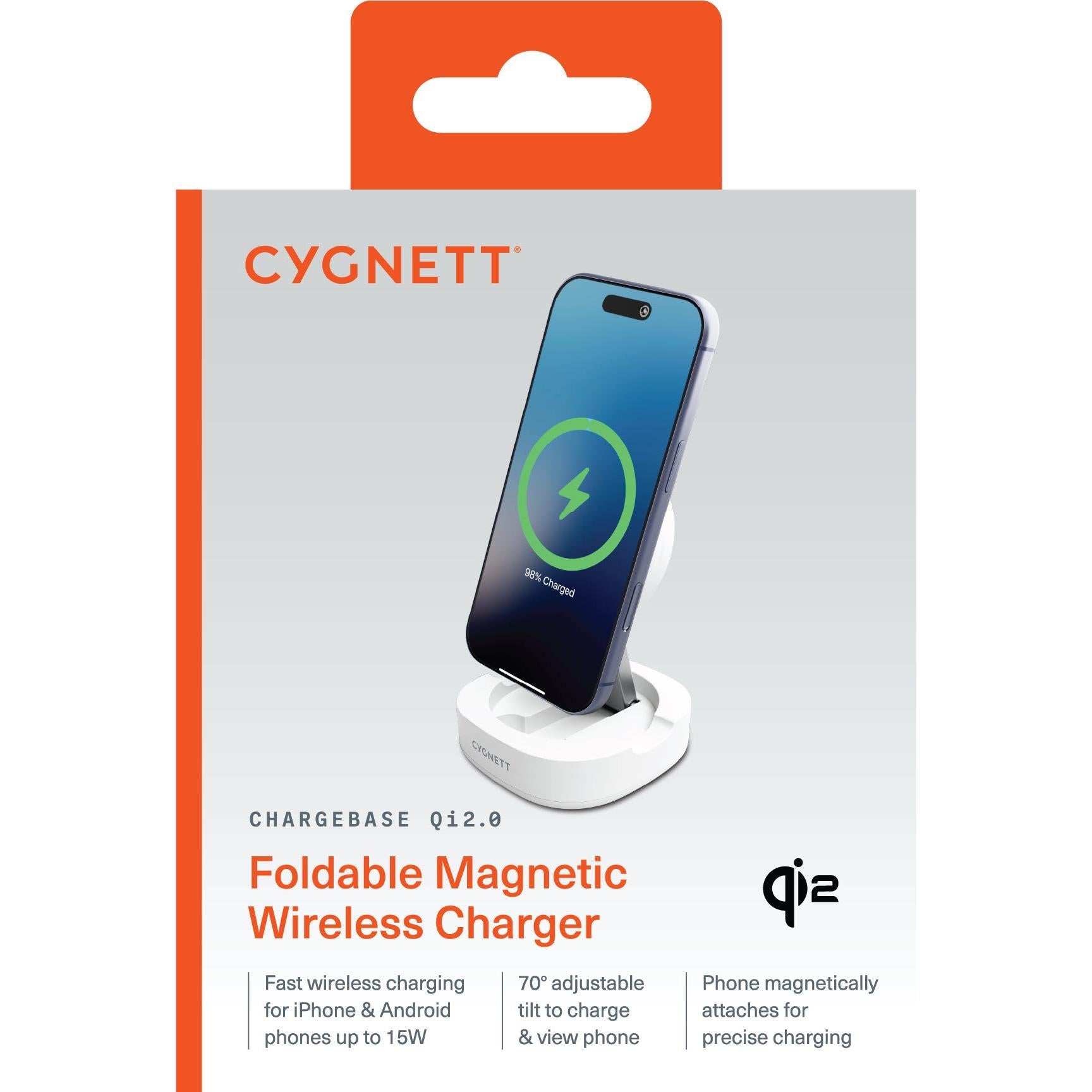 Cygnett ChargeBase Qi2.0 Single Wireless Charger (White)