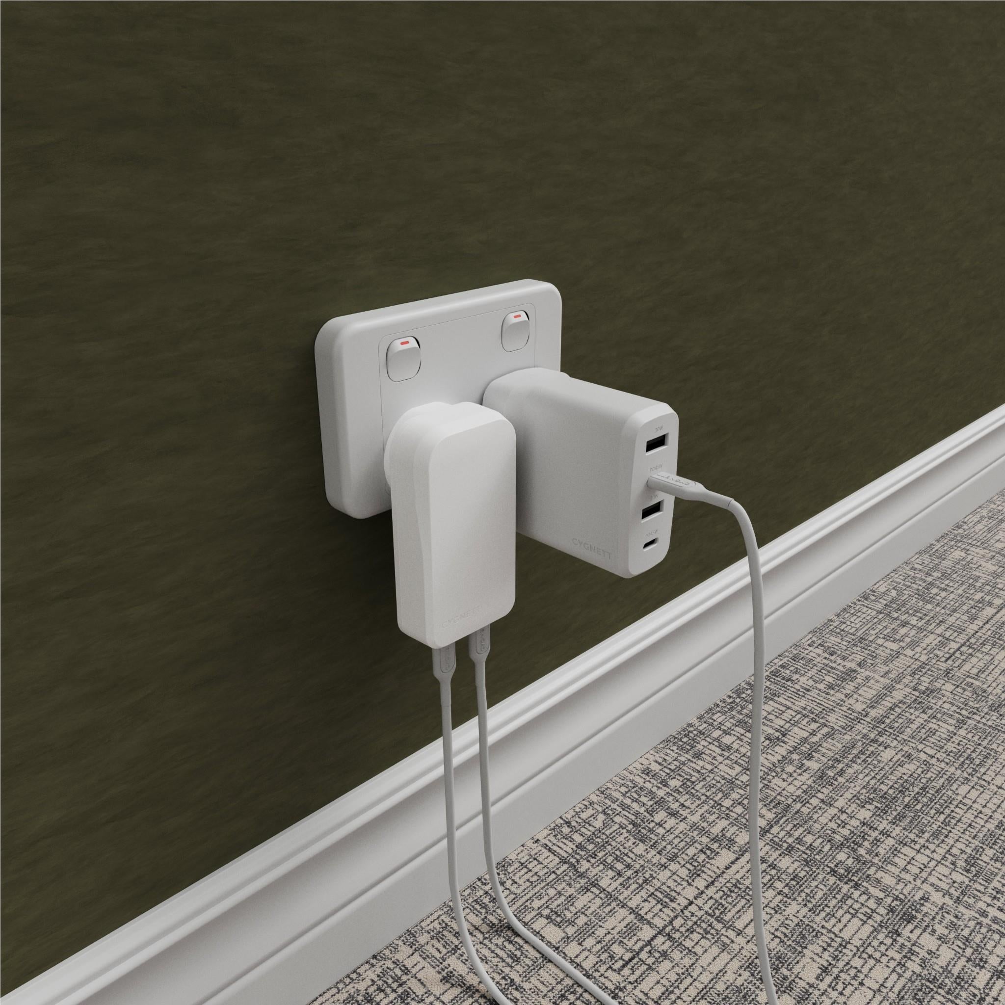 Cygnett ChargePlus Dual USB-C GaN Slim Wall Charger 45W