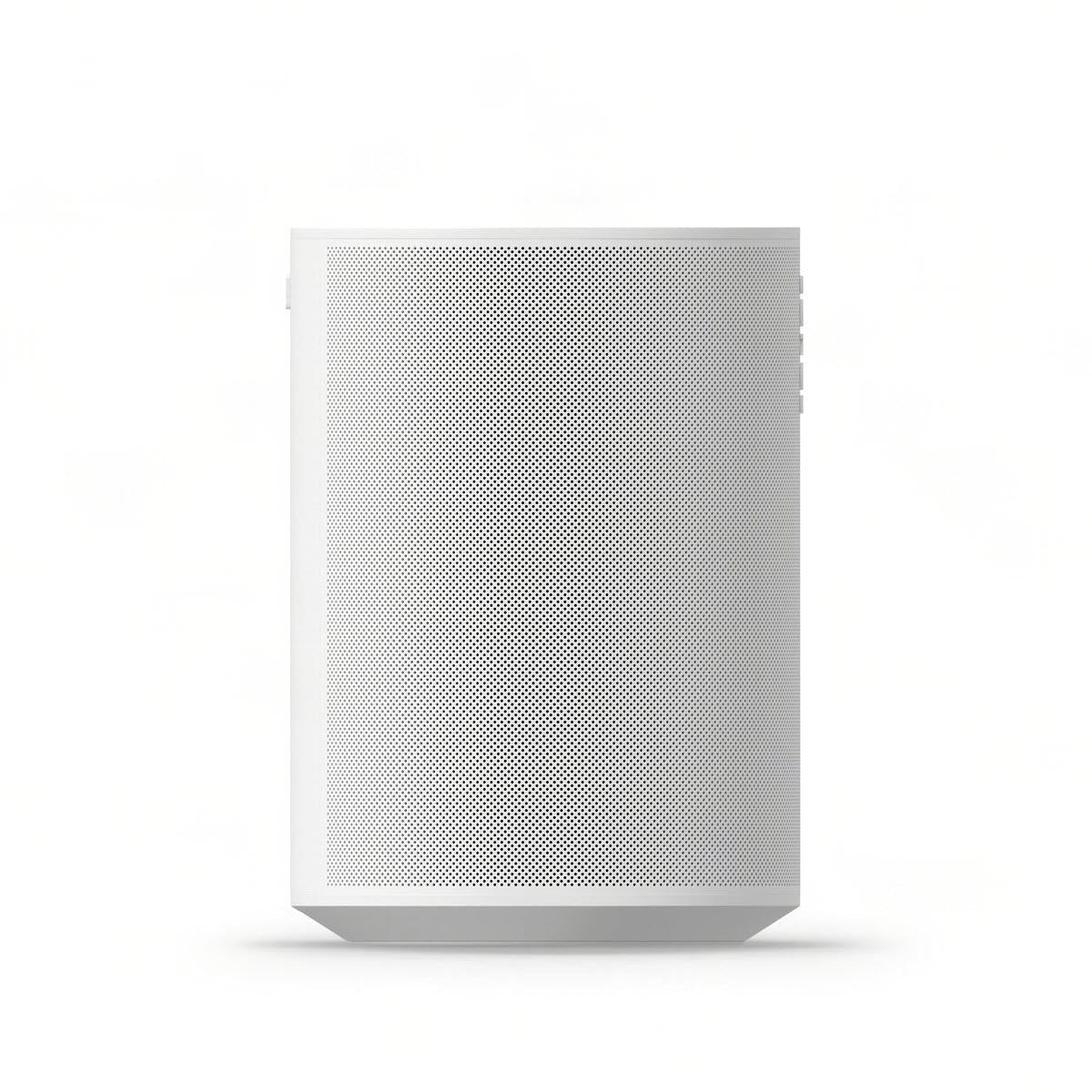 White Sonos Era 100 SL wireless smart speaker with front speaker grille